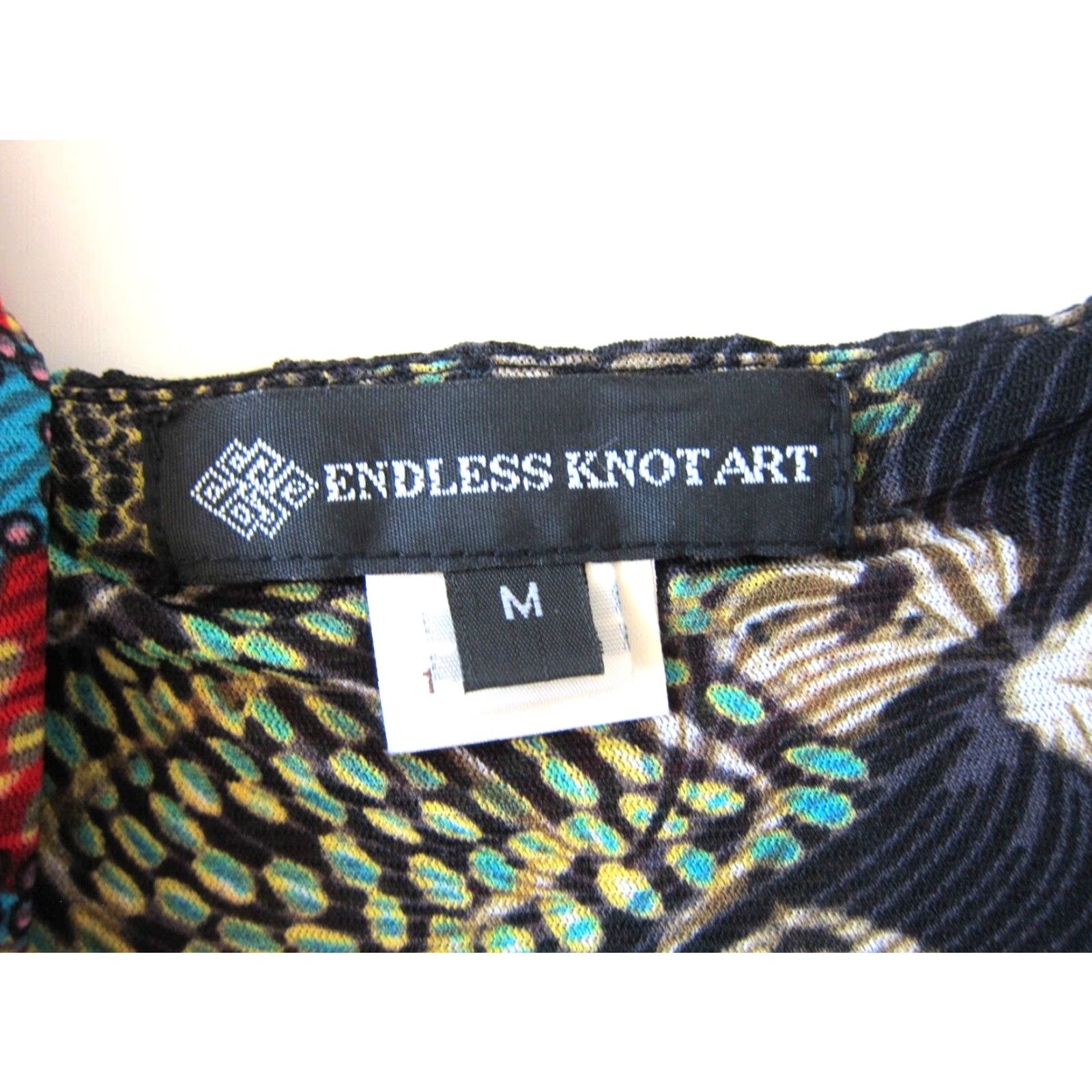 Endless Endless Knot Art Black Green Red Floral Stretch Sleeveless Tank Blouse M Size M / US 6-8 / IT 42-44 - 4 Thumbnail