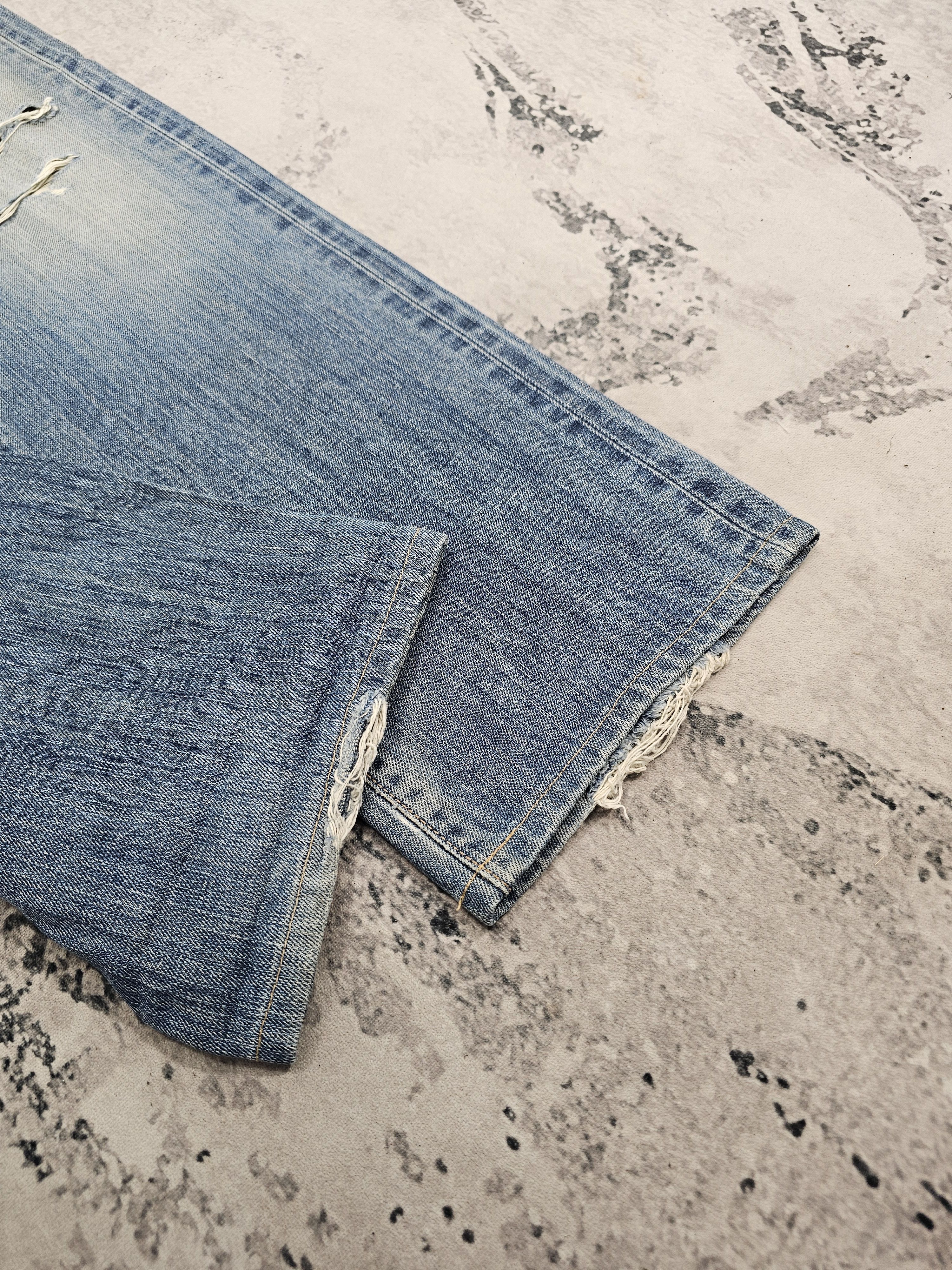 Edwin EDWIN 505 X Selvedge Redline Faded Ripped Jeans JB0316 Size US 30 / EU 46 - 7 Thumbnail