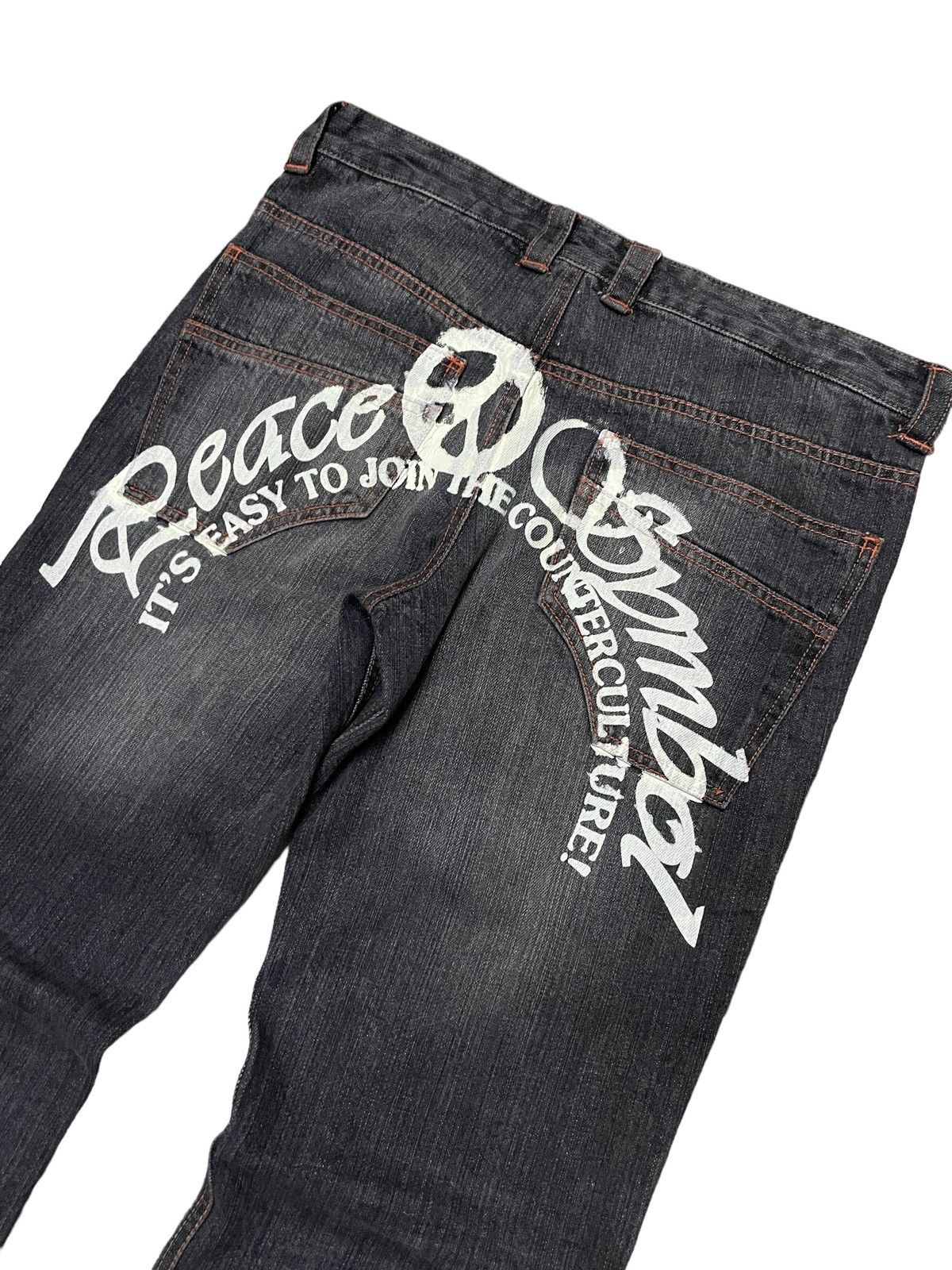 GOSTAR DE FUGA × Hysteric Glamour × Japanese Brand Peace Symbol Japan Daicock Evisu Styled Flared Jeans Size US 30 / EU 46 - 6 Thumbnail