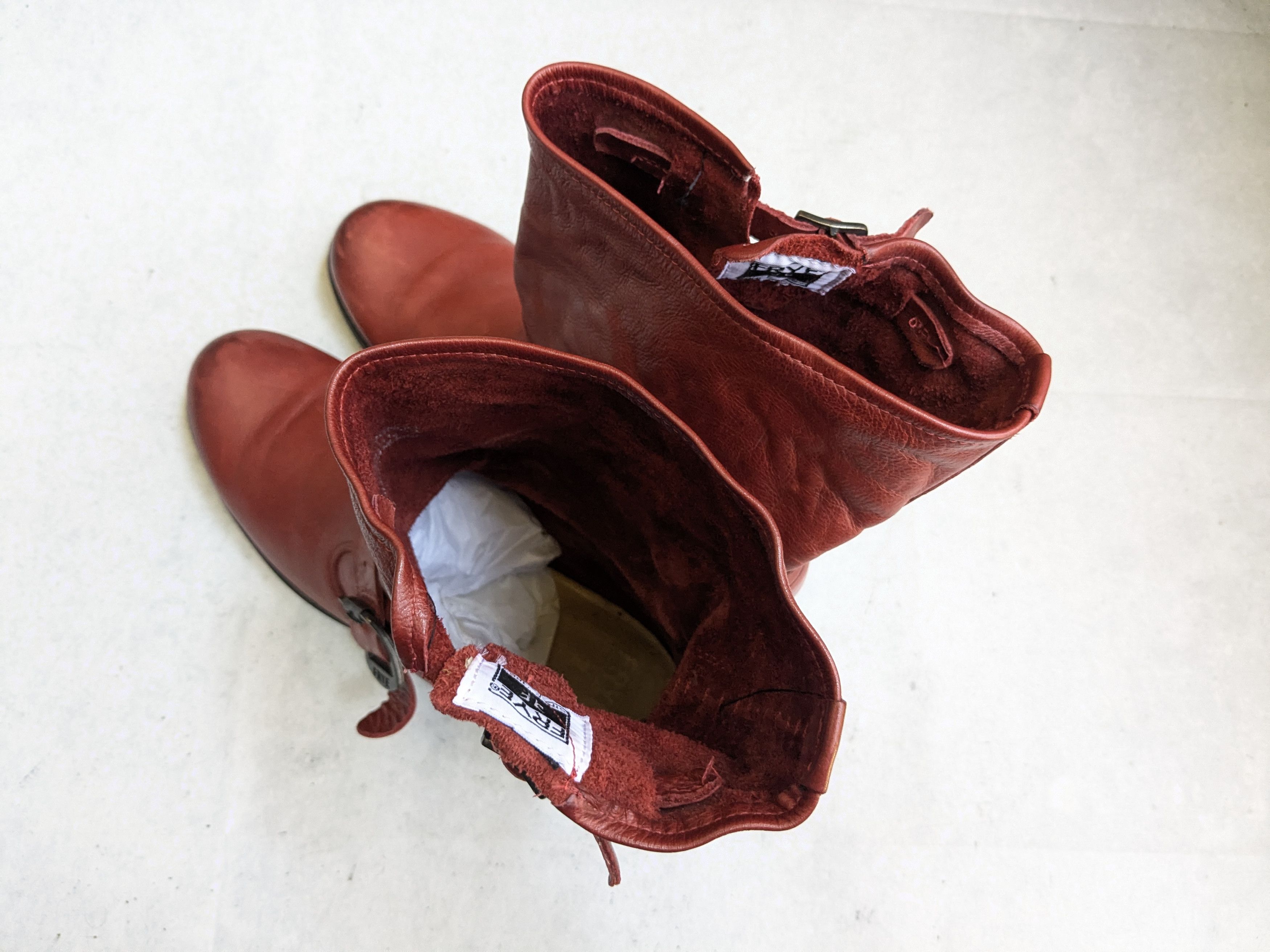 Frye Frye Harness Boots Red Leather 8 Leather Buckle Punk Size US 8 / EU 41 - 17 Thumbnail