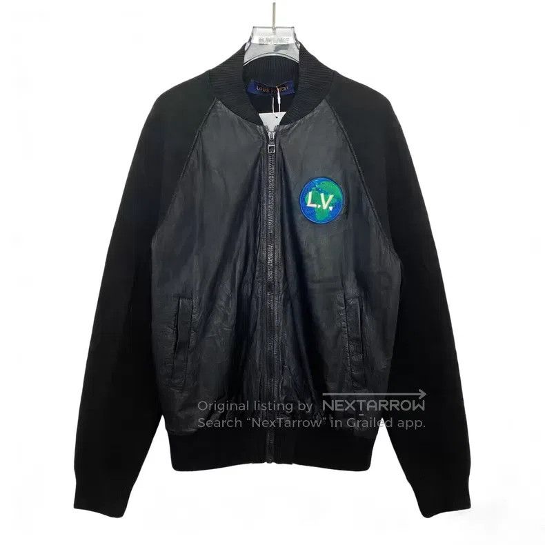 Louis Vuitton Louis Vuitton Black Cow Leather Embroidered Stand-Up Zip C Size US M / EU 48-50 / 2 - 1 Thumbnail