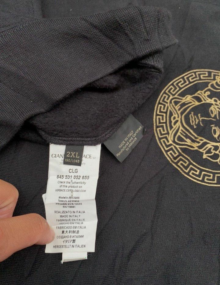 Designer × Versace Versace Gold Script Crewneck Size US XL / EU 56 / 4 - 7 Thumbnail