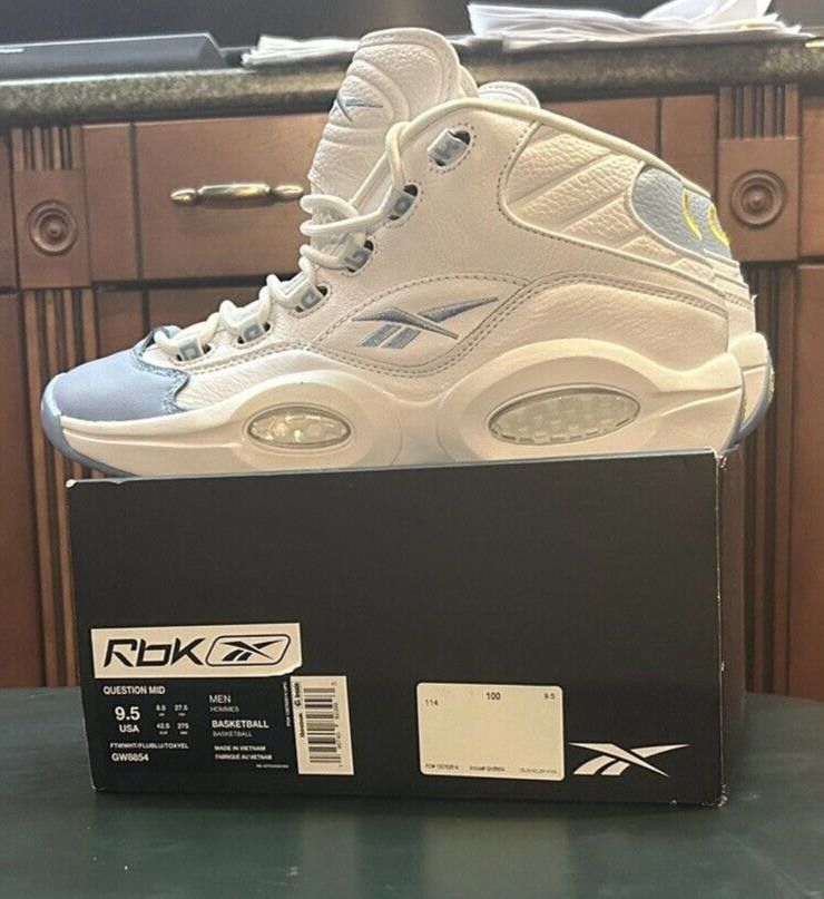 REEBOK QUESTION MID DENVER NUGGETS GW8854 Blue White Sz