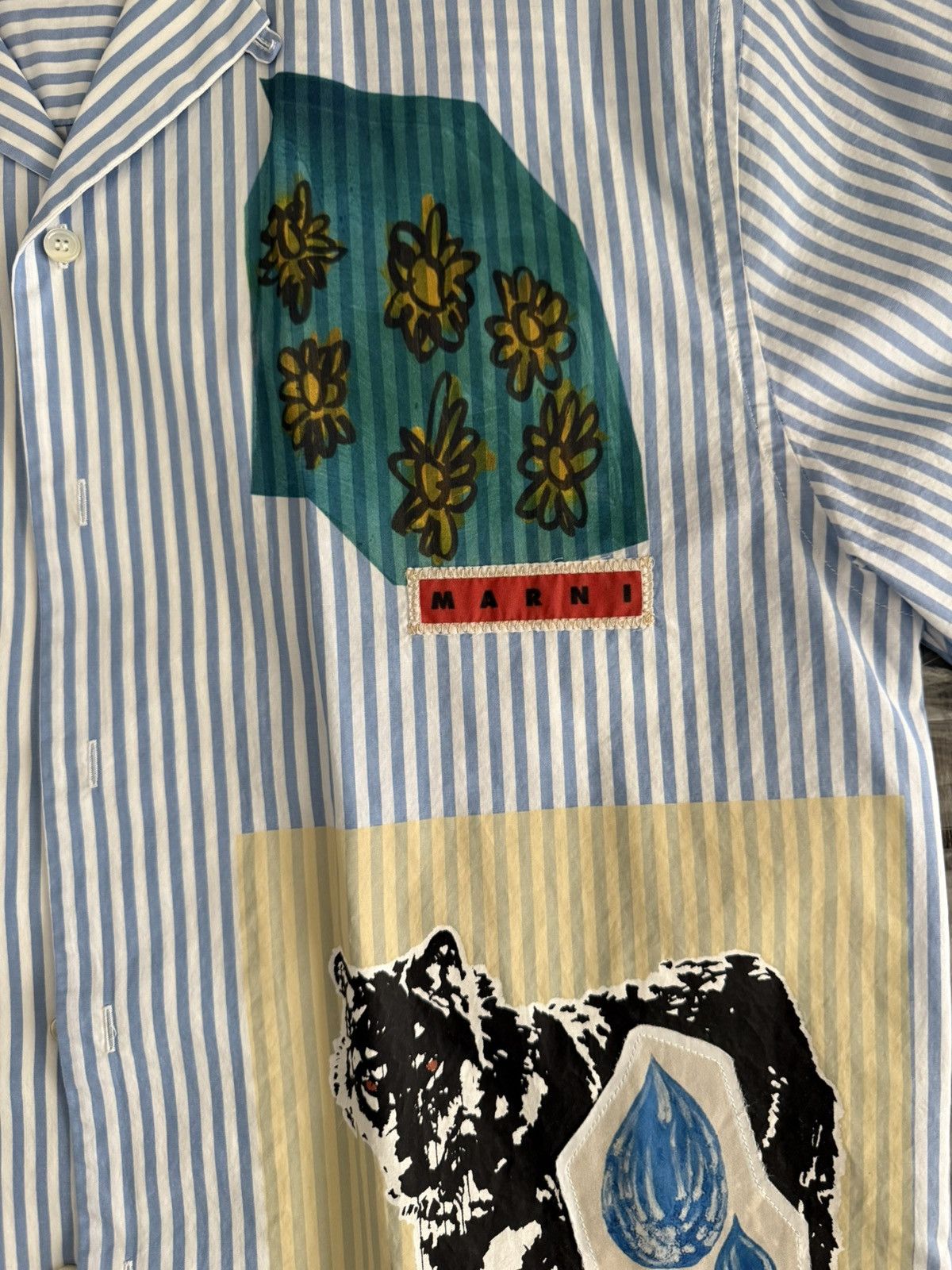 Marni Light blue striped poplin bowling shirt Size US M / EU 48-50 / 2 - 3 Thumbnail