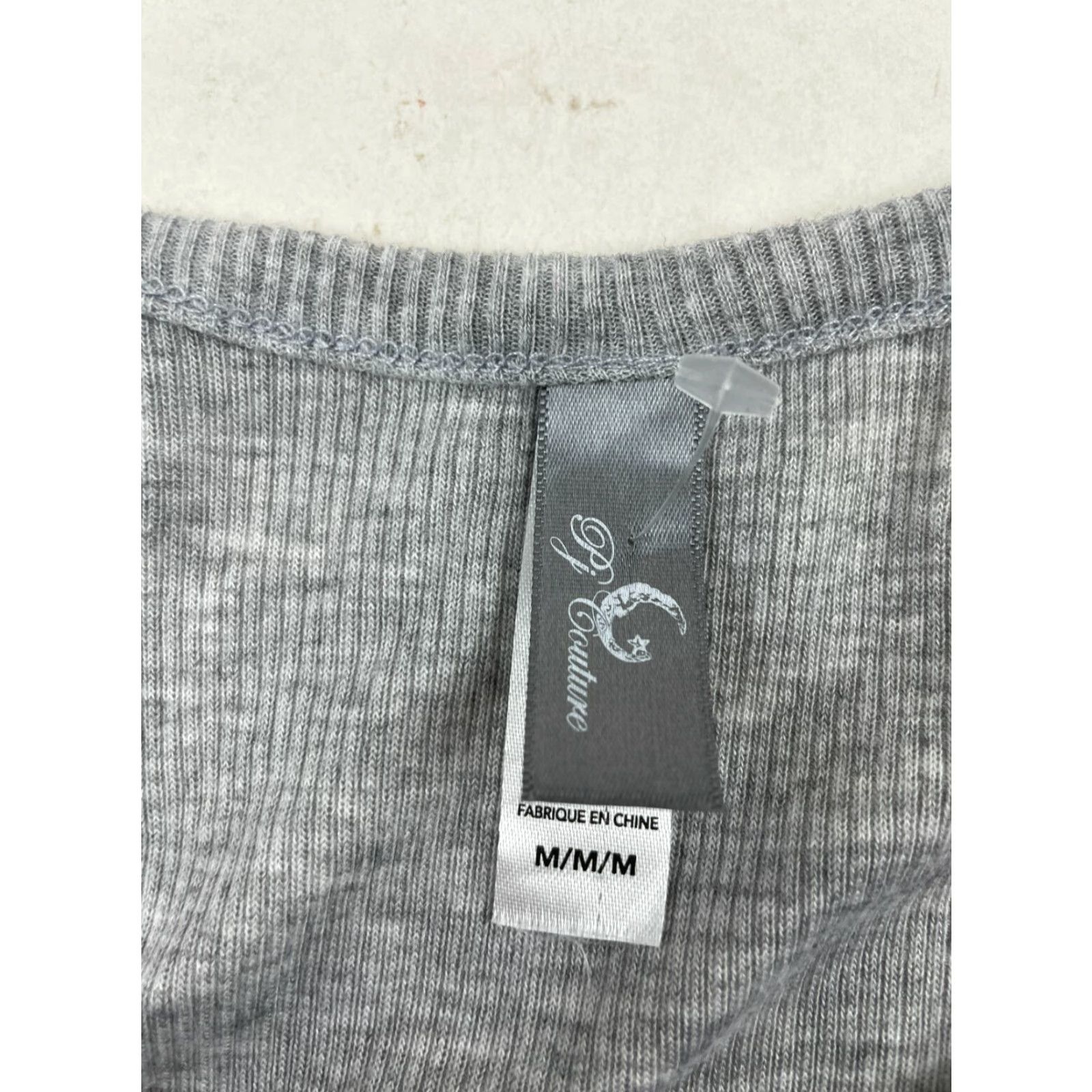 Vintage PJ Couture Tank Top Women's Size Medium Gray "Love" embroidered Pajama Shirt Size M / US 6-8 / IT 42-44 - 6 Thumbnail