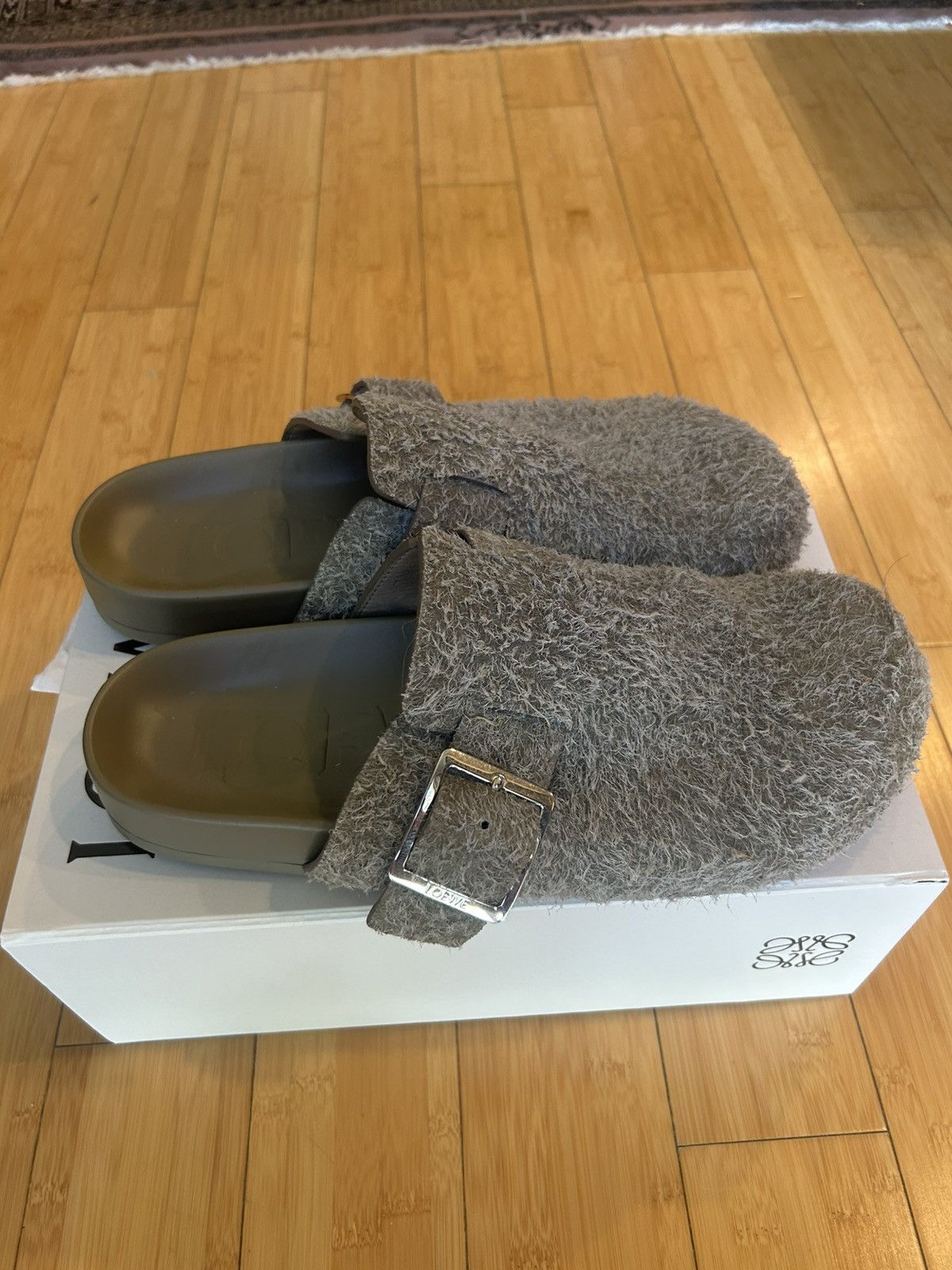 Loewe Loewe Brushed Suede Buckle Mules Size US 12 / EU 45 - 9 Thumbnail