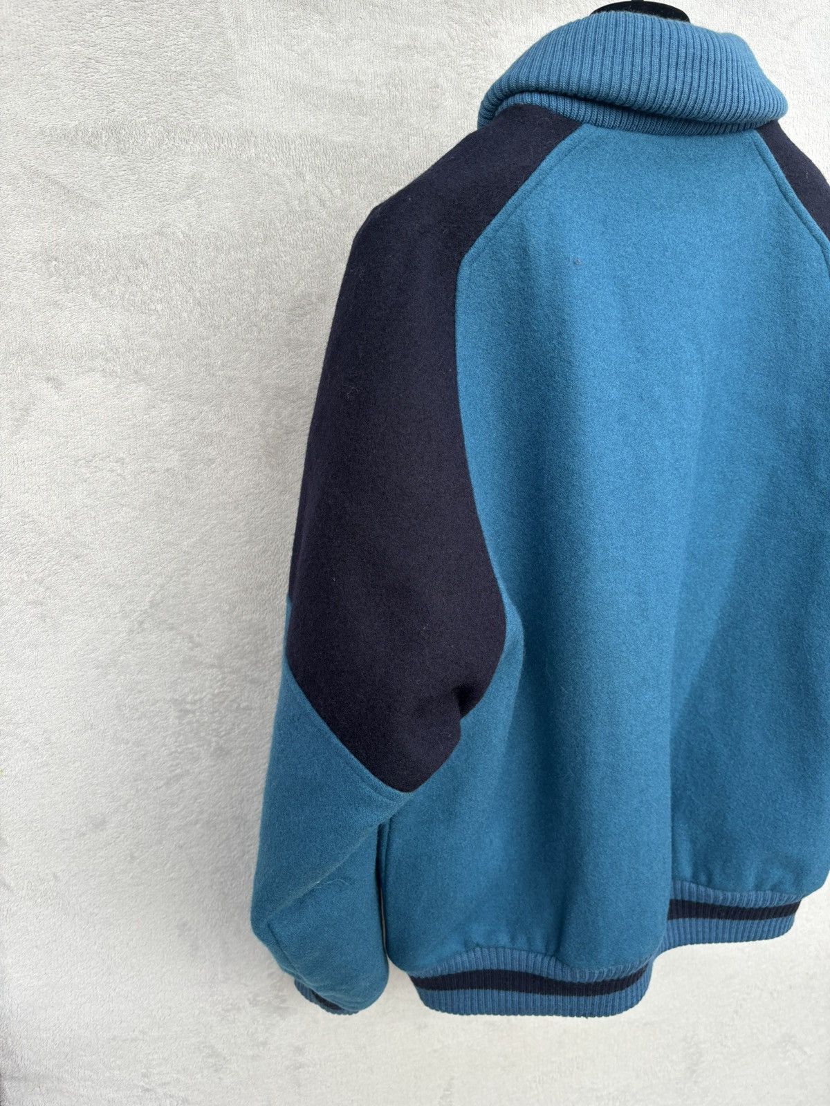 Lacoste 80s Lacoste Ribbed Shawl Collar Wool Bomber Jacket Size US L / EU 52-54 / 3 - 5 Thumbnail
