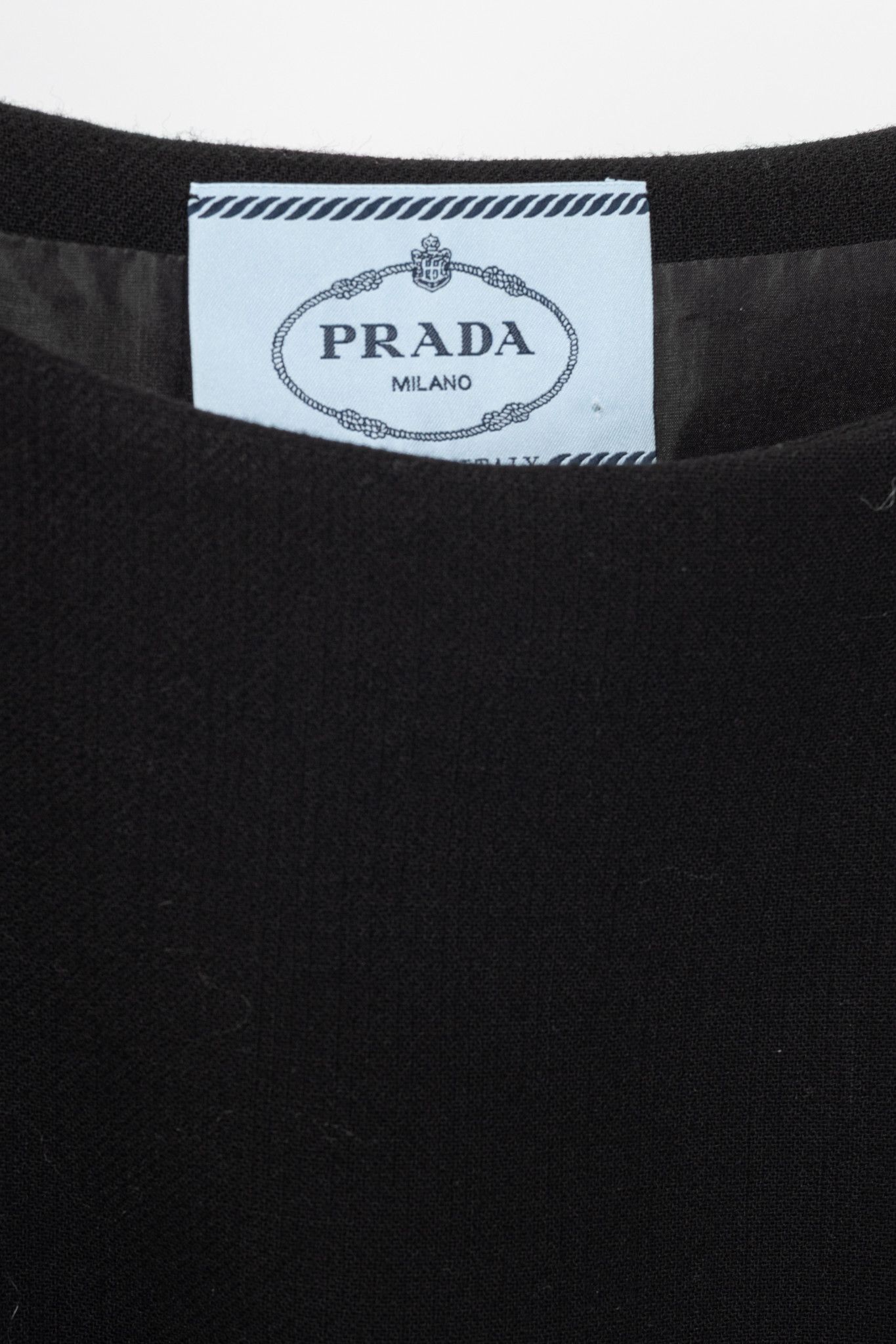 Prada Prada AW12 Black Wool-Crepe Crystal-Embellished Dress Size S / US 4 / IT 40 - 4 Thumbnail