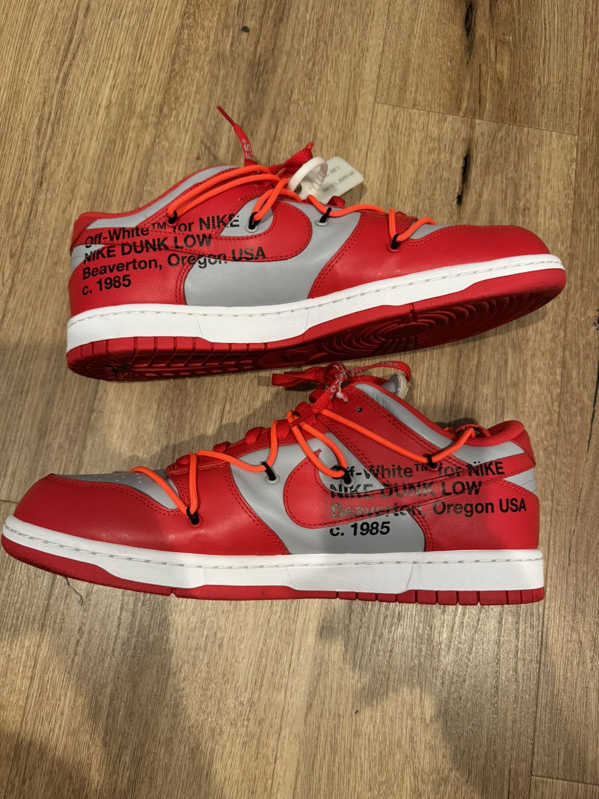 Nike Nike Off-White University Red Dunks Size US 14 / EU 47 - 1 Thumbnail
