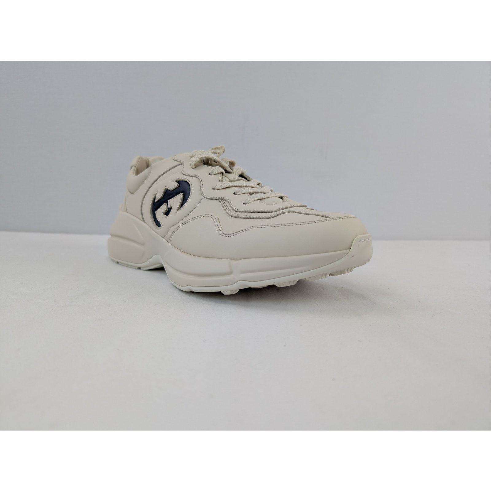 Gucci o1rshd1 leather Interlocking G logo Rhyton sneakers in ivory Size US 12.5 / EU 45-46 - 2 Thumbnail