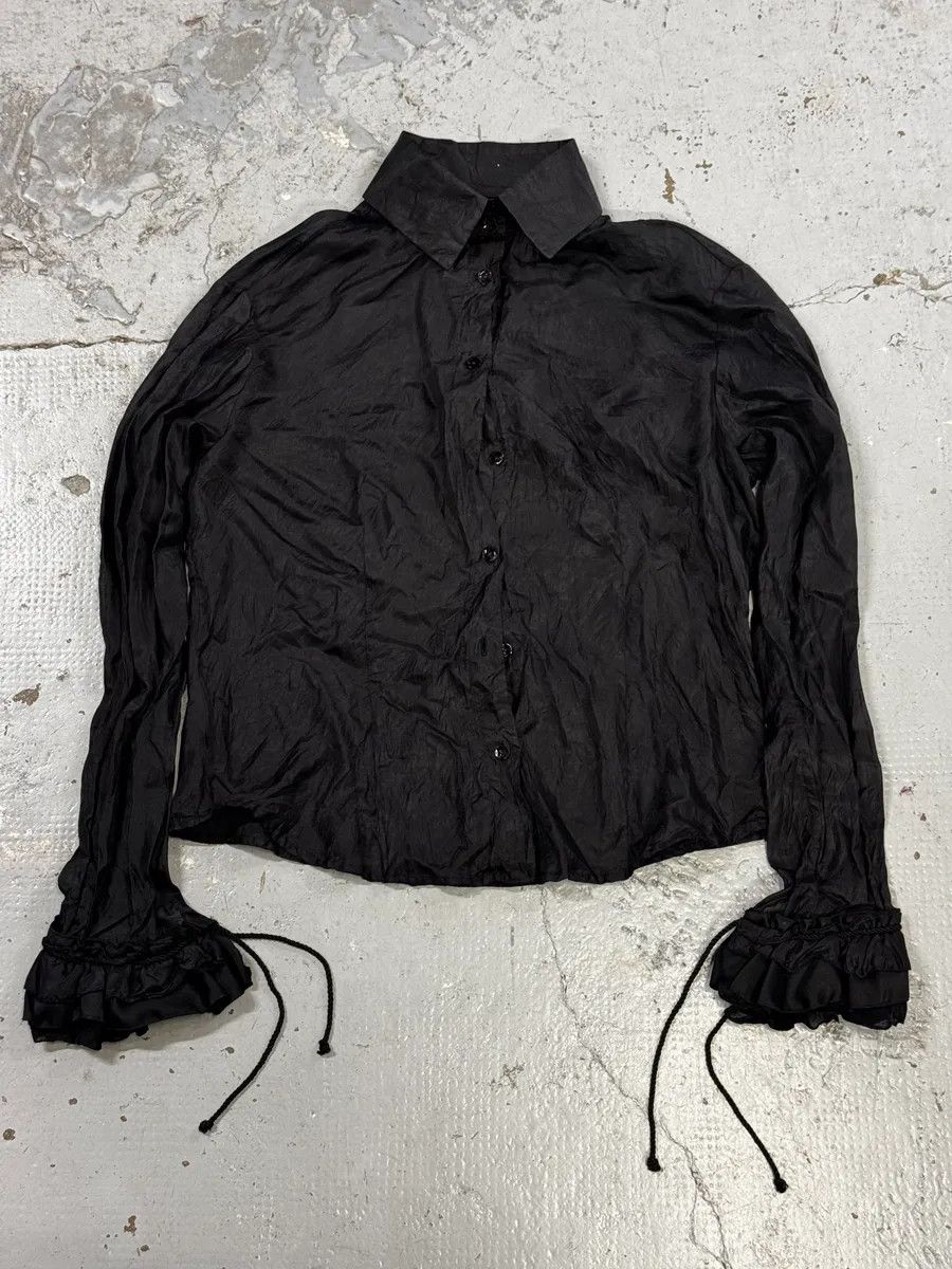 Just Cavalli AW2003 Cavalli Black Crinkled Shirt Size S / US 4 / IT 40 - 3 Thumbnail