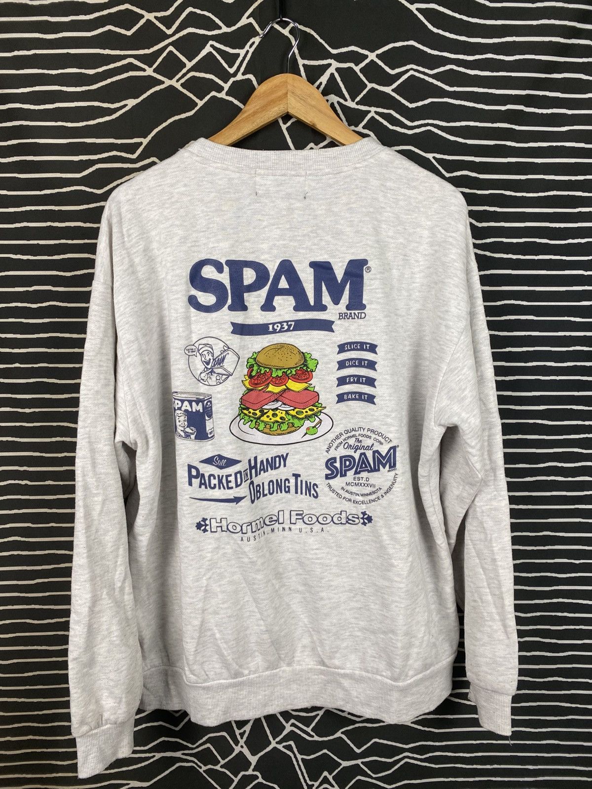 Vintage VINTAGE SPAM Brand Sweatshirt Grey Oversized Pullover Size US XL / EU 56 / 4 - 2 Thumbnail