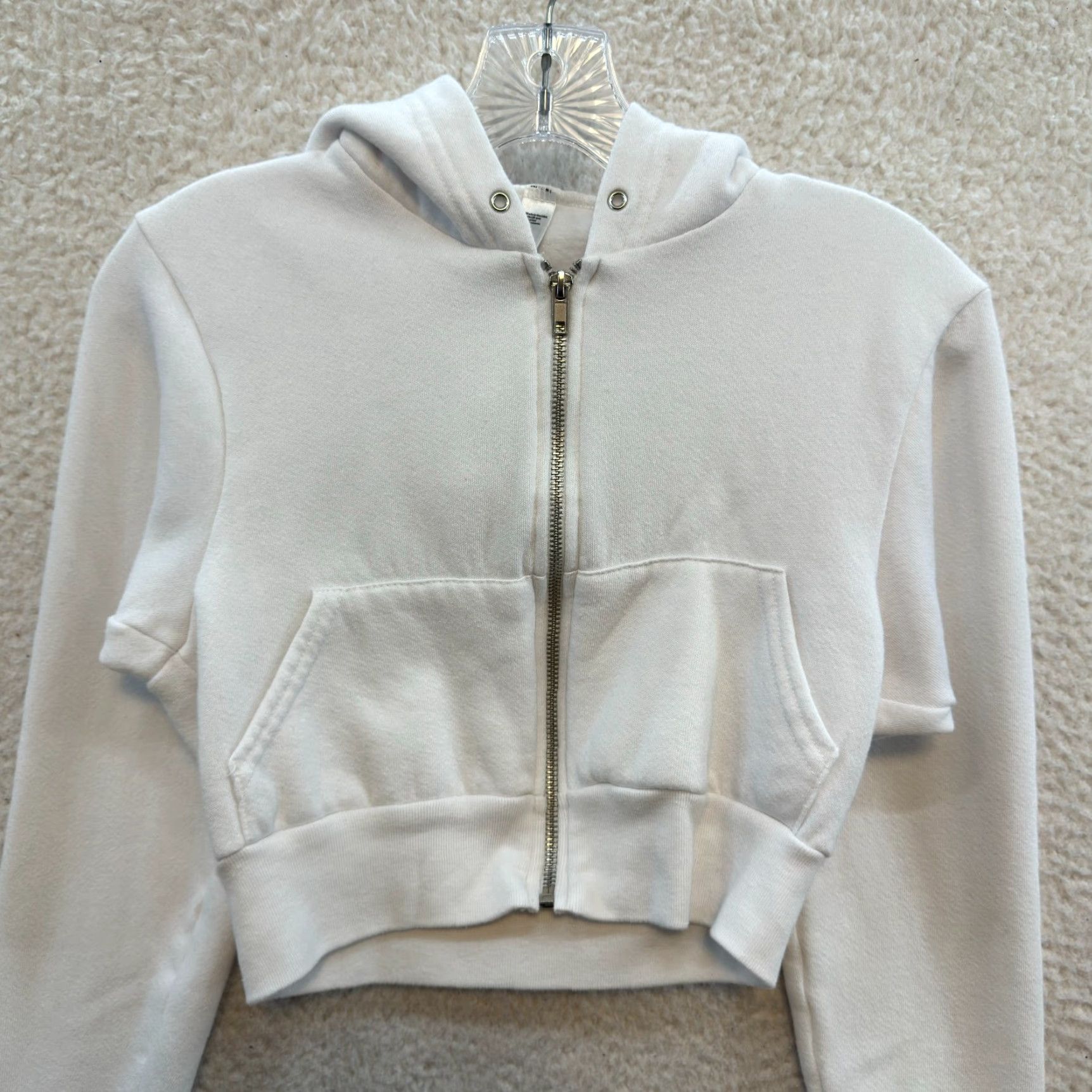 American Apparel VINTAGE American Apparel White Cropped Hoodie XS S Small Full Zip Size XS / US 0-2 / IT 36-38 - 3 Thumbnail