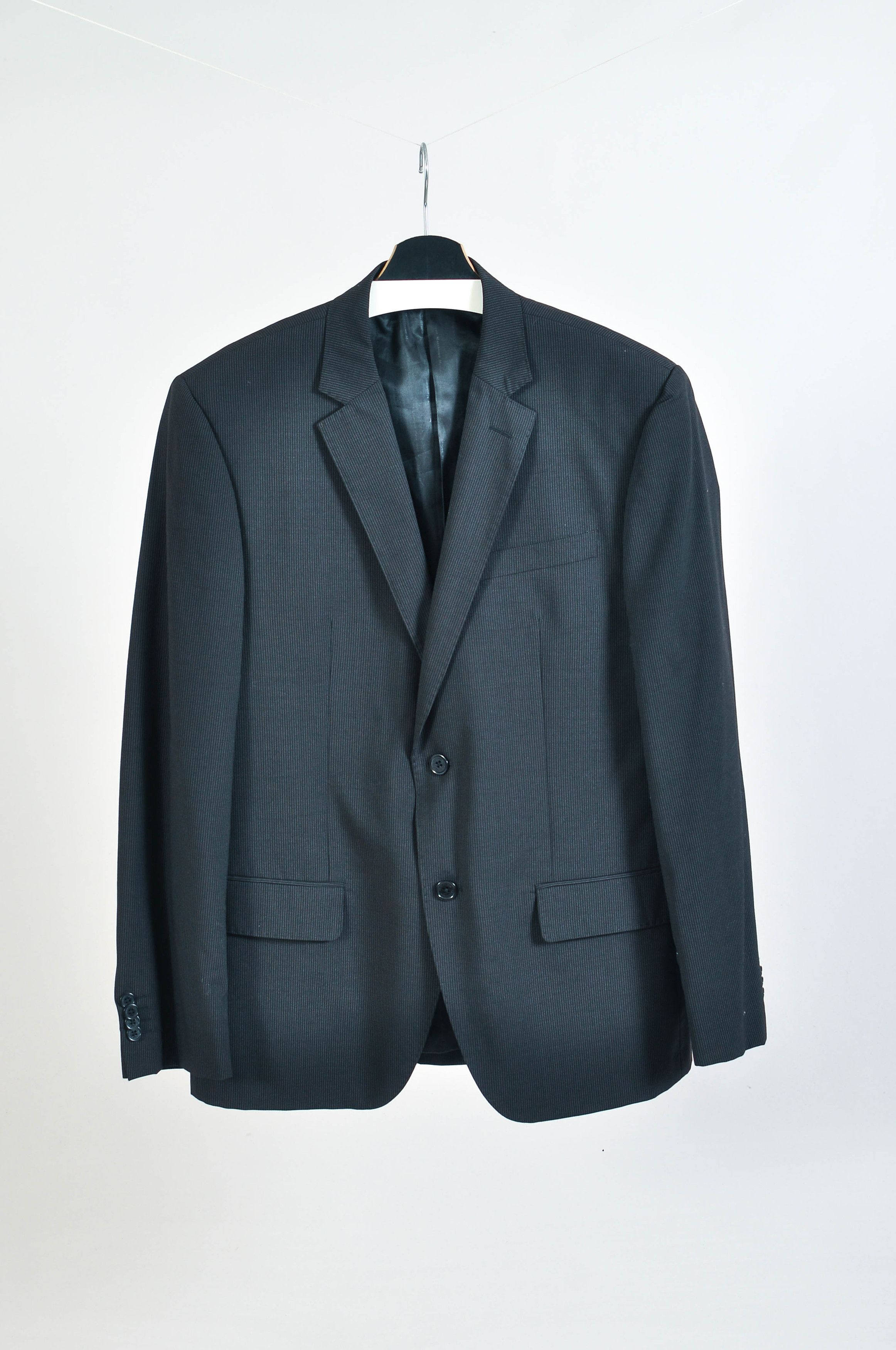 Matinique Matinique Dark Brown Striped Wool Suit Size 42R - 2 Thumbnail