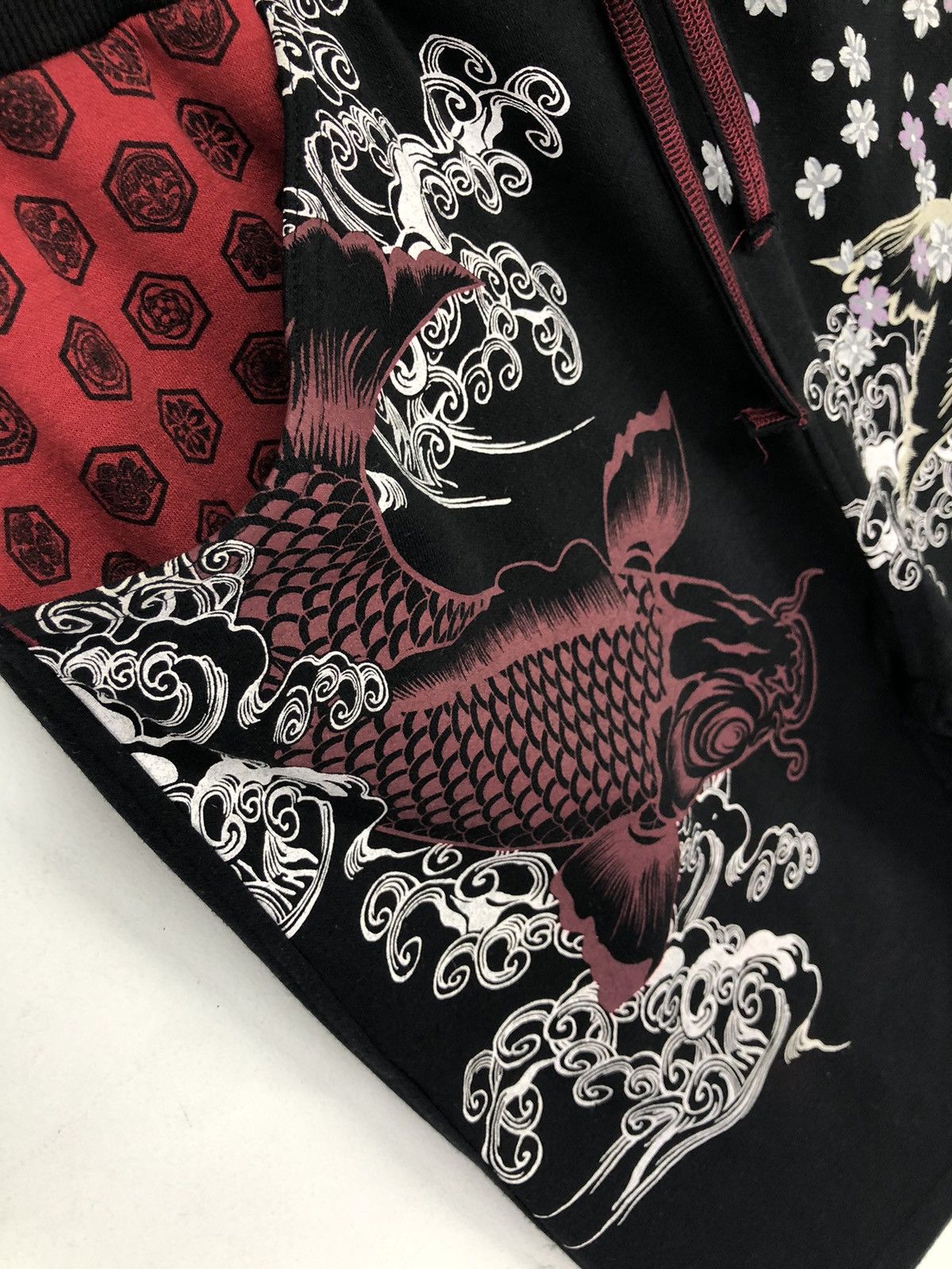 Harajuku Style Bullet Noise KOI Overprinted Short Pants
