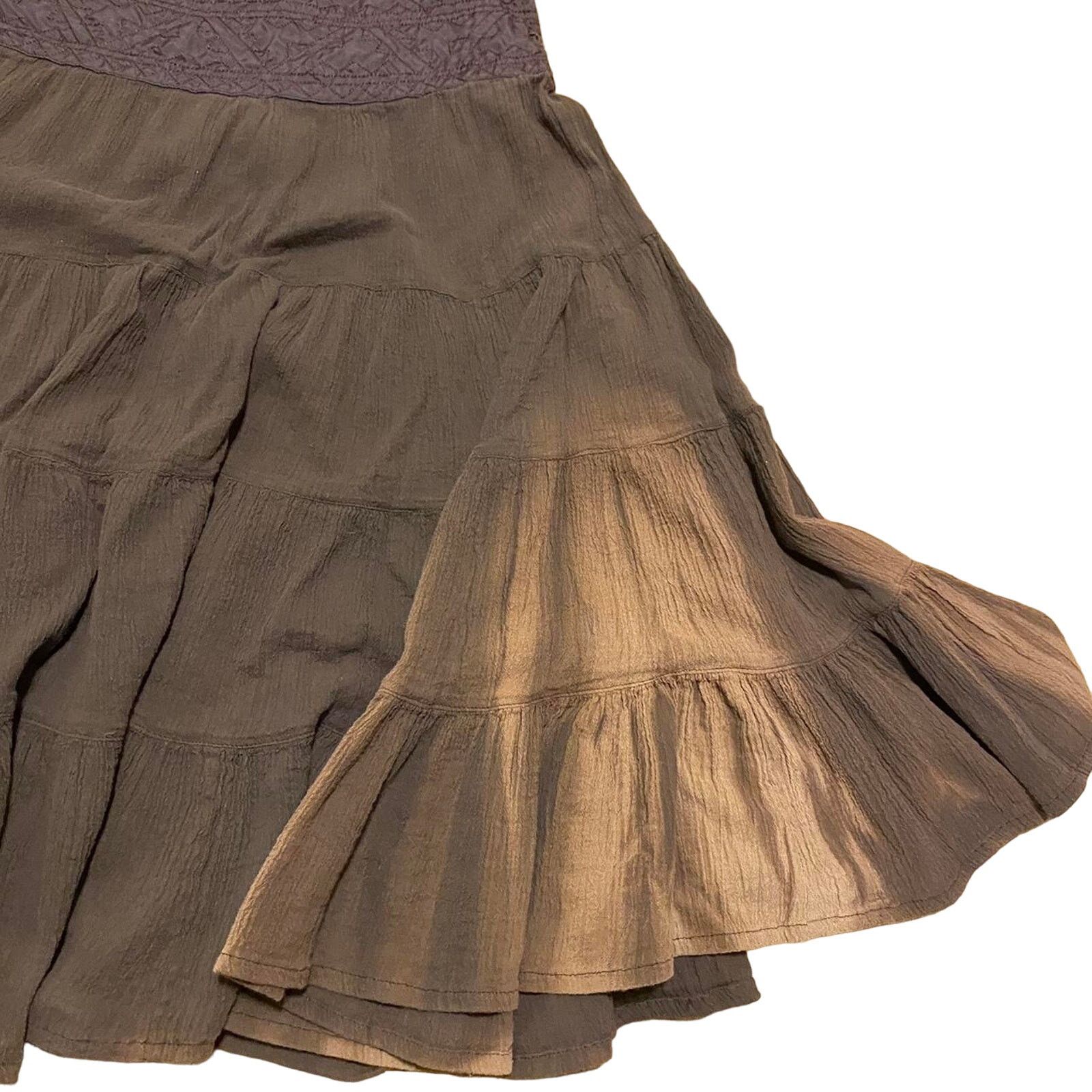 Vintage Y2k fairy full length brown skirt Size 36" / US 14 / IT 50 - 5 Thumbnail