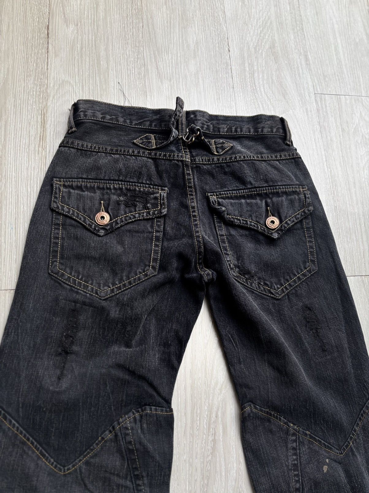 Japanese Brand BACK NUMBER lace up flare jeans Size US 28 / EU 44 - 7 Thumbnail