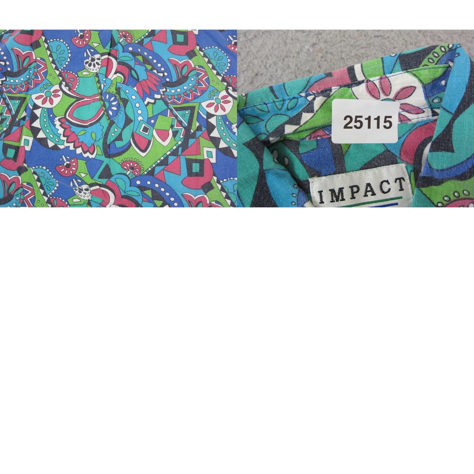 Vintage VINTAGE Impact Shirt Adult Small Blue Pink Paisley Festival Hawaiian Mens Size US S / EU 44-46 / 1 - 9 Thumbnail