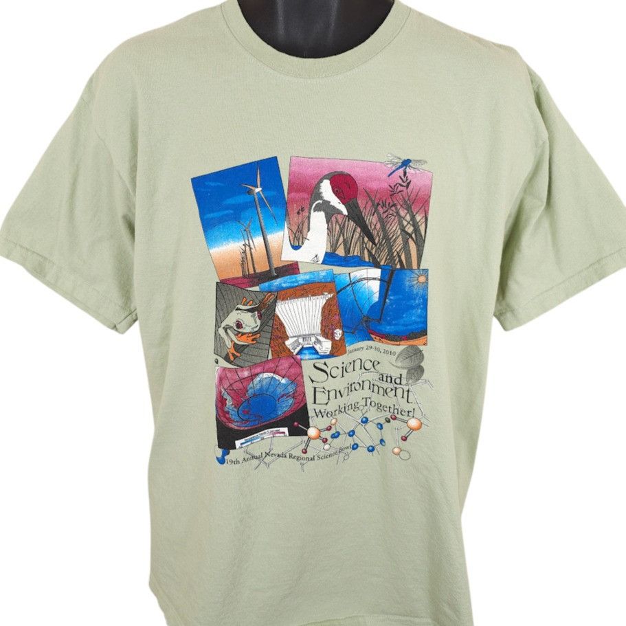 Gildan Nevada Regional Science Bowl T Shirt Mens Size Large Green Size US L / EU 52-54 / 3 - 1 Thumbnail