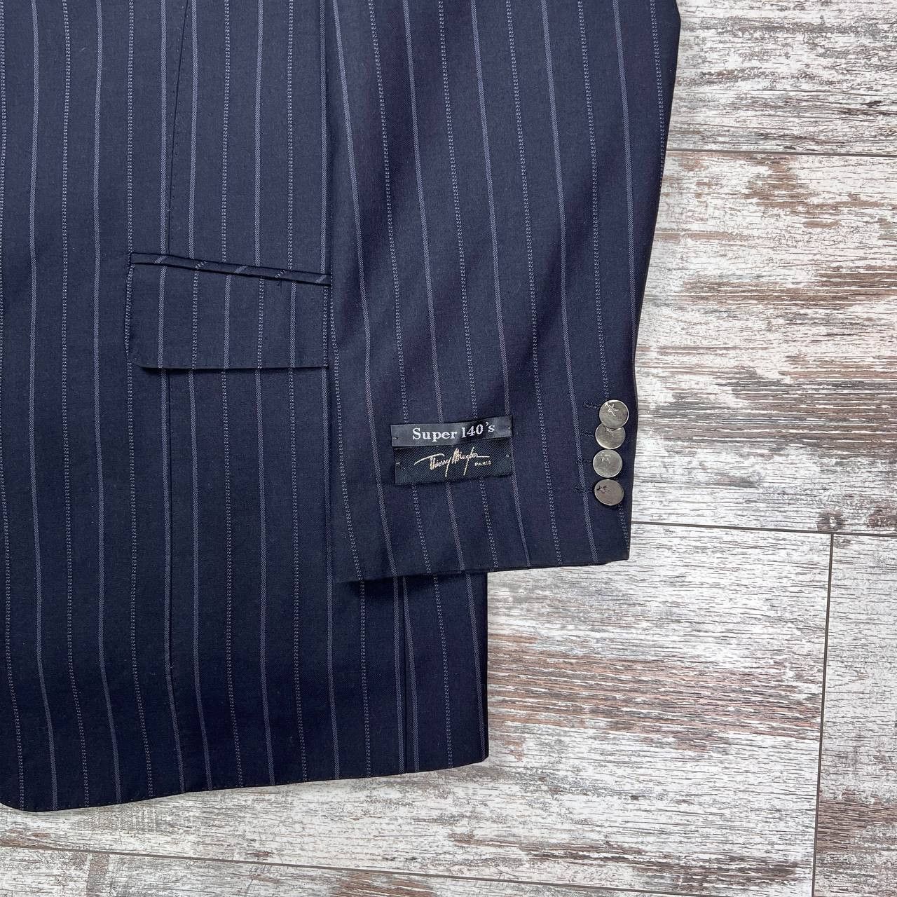 Mugler × Thierry Mugler Thierry Mugler Vintage Wool Striped Man's Blazer Jacket Size 54L - 5 Thumbnail