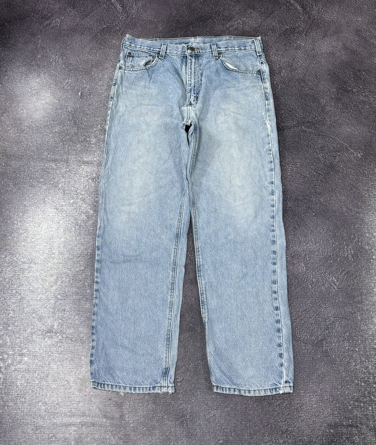 Carhartt Vintage Carhartt 90s Faded Light Blue USA Denim Baggy Jeans Size US 36 / EU 52 - 2 Thumbnail