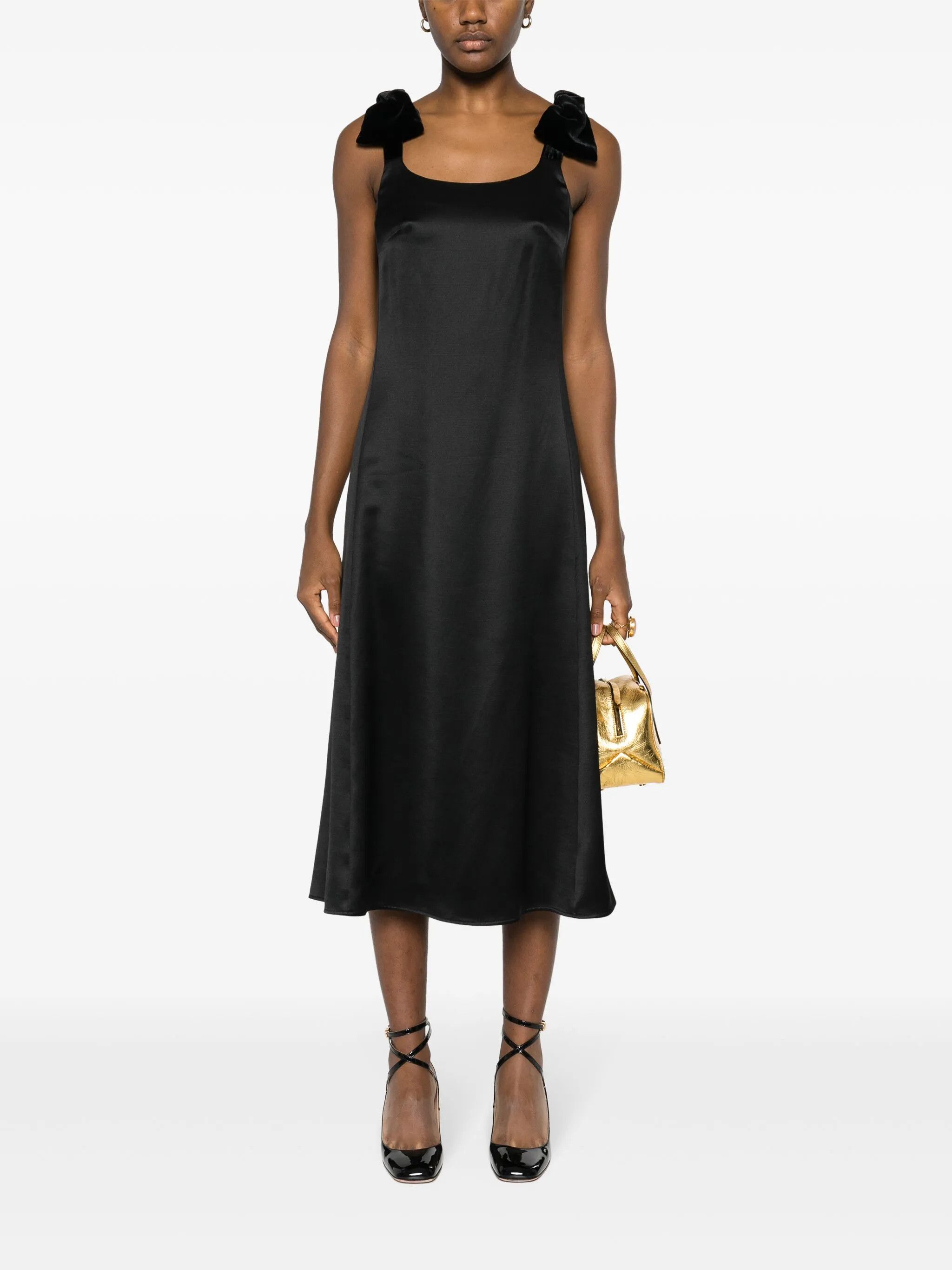 Chloe o1loc1c0425 CHC24 Midi Dress in Black Size XL / US 12-14 / IT 48-50 - 2 Thumbnail