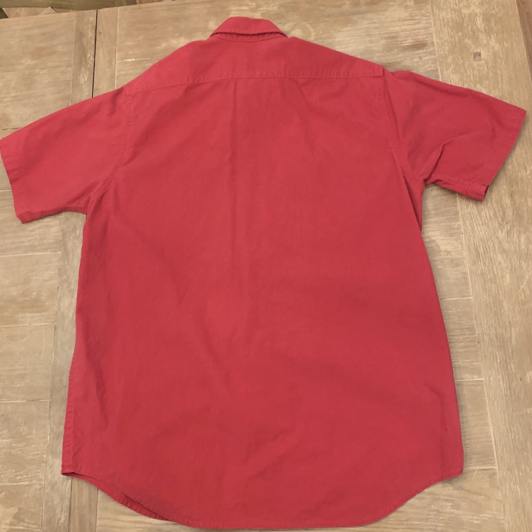 Carhartt VINTAGE Carhartt Button-Up Shirt Red Solid Short Sleeve Cotton Adult Large Classic Mens Size US L / EU 52-54 / 3 - 4 Thumbnail