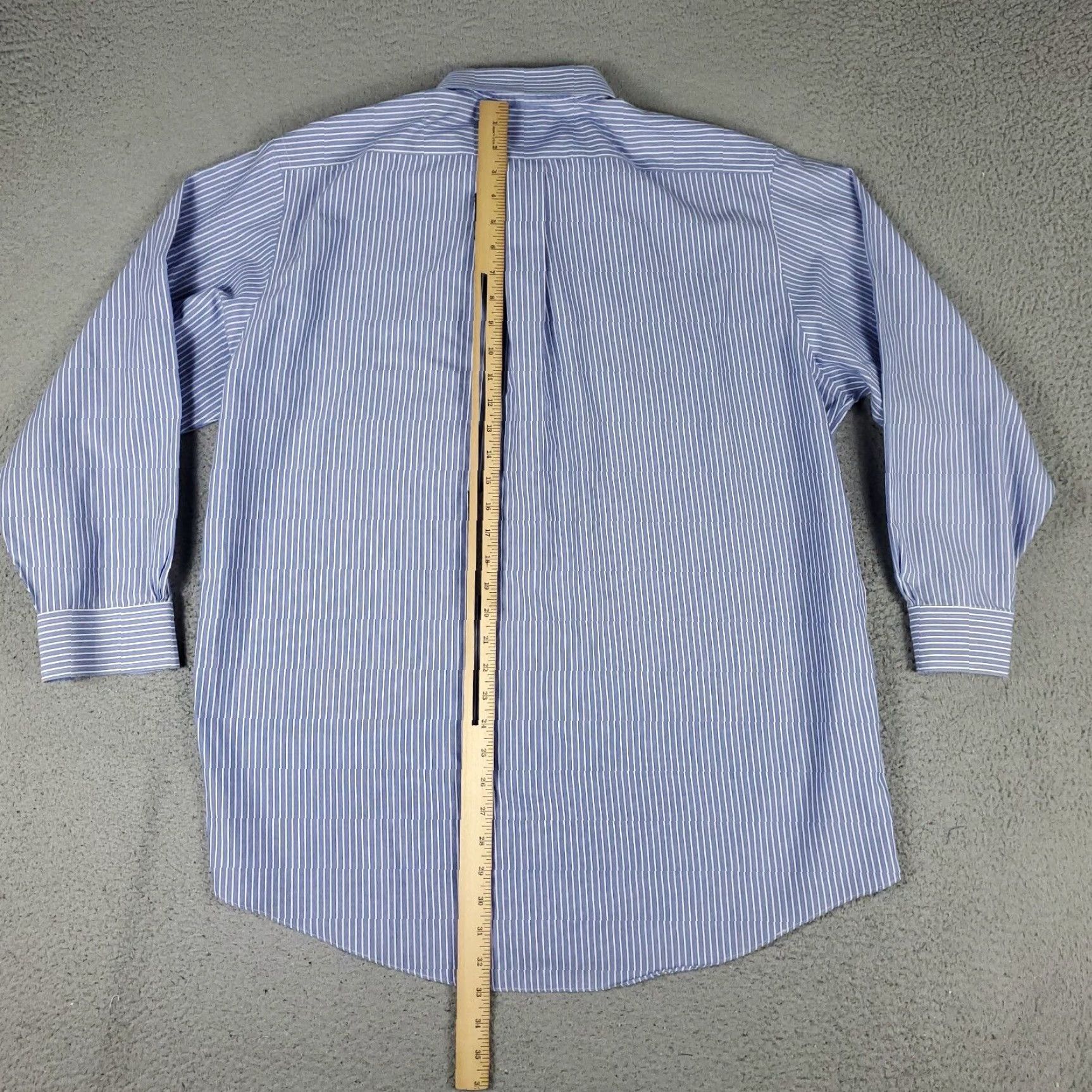 Brooks Brothers Brooks Brothers Dress Shirt Mens Size 17 Blue Striped Long Sleeve Button Up Classic Modern Size 46R - 5 Thumbnail