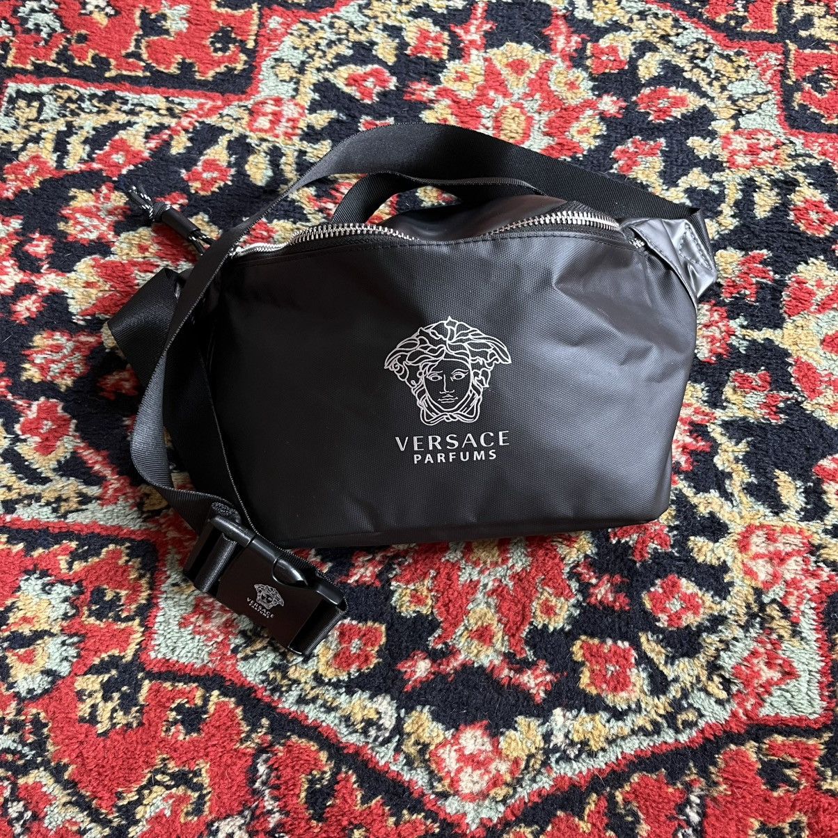 Versace Versace Parfums Black Faux Leather Cross Body Belt Bag Fanny Size ONE SIZE - 1 Thumbnail