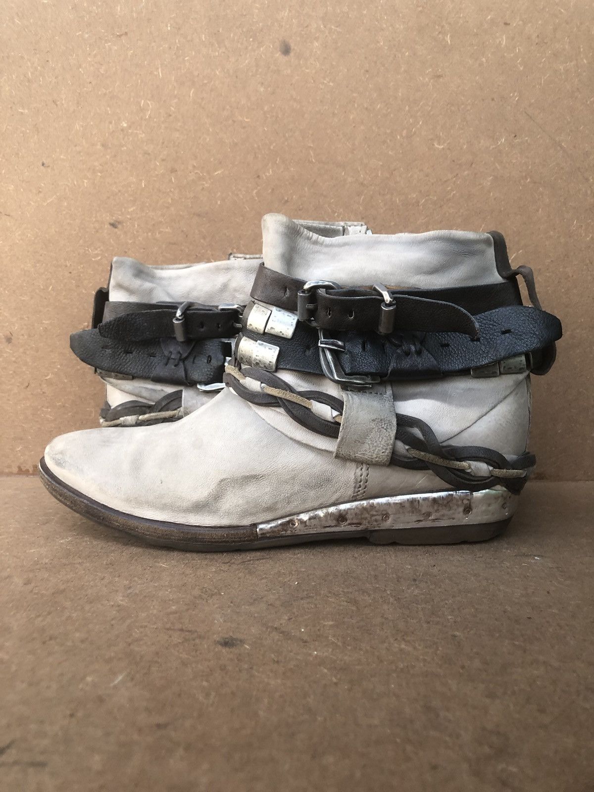 A.S.98 A.S 98 Grey Leather Women’s Ankle Boot Size 39 Size US 9 / IT 39 - 8 Thumbnail