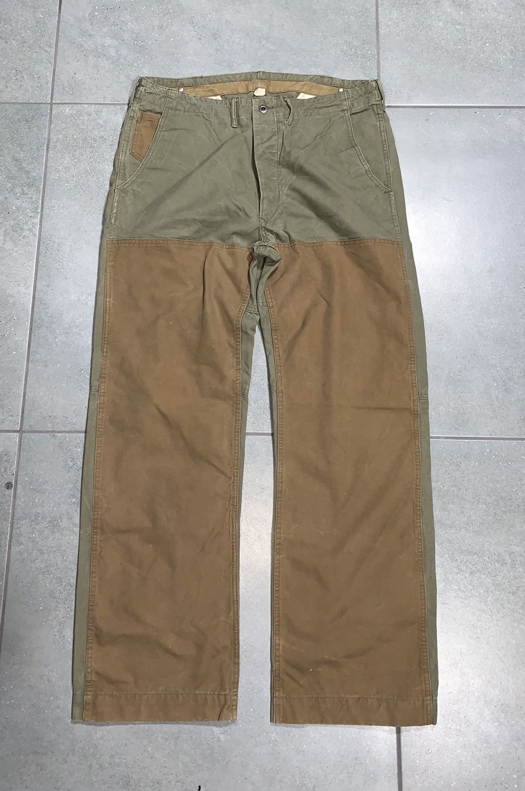 image of Polo Ralph Lauren Vintage Ralph Laurent Double Knee Pants Y2K in Khaki, Men's (Size 34)