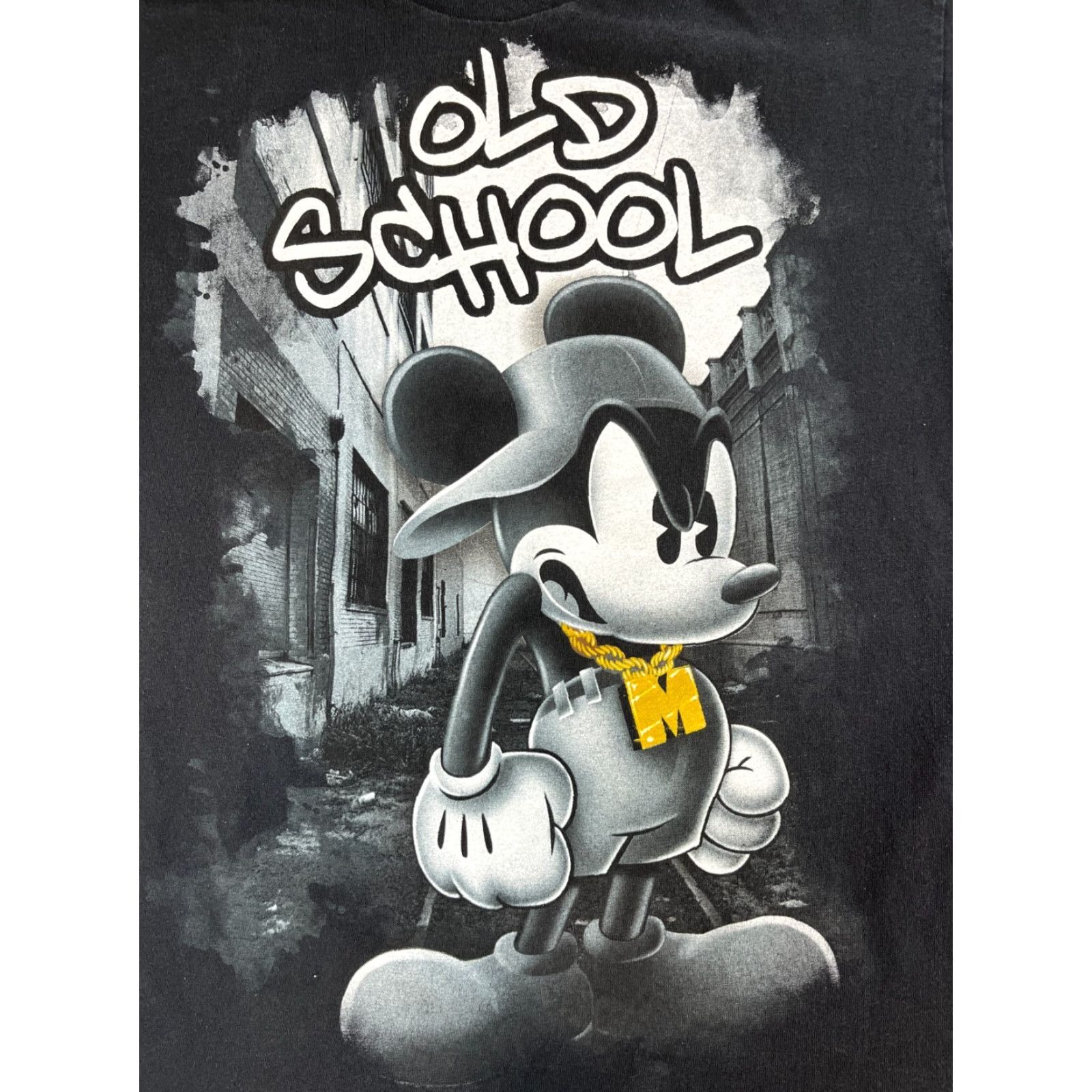 Disney Disney Mickey Mouse 'Old School' Graphic T-Shirt L Unisex Adults Black Cotton Crew Neck Short Sleeve Shirt Mens Size US L / EU 52-54 / 3 - 3 Thumbnail