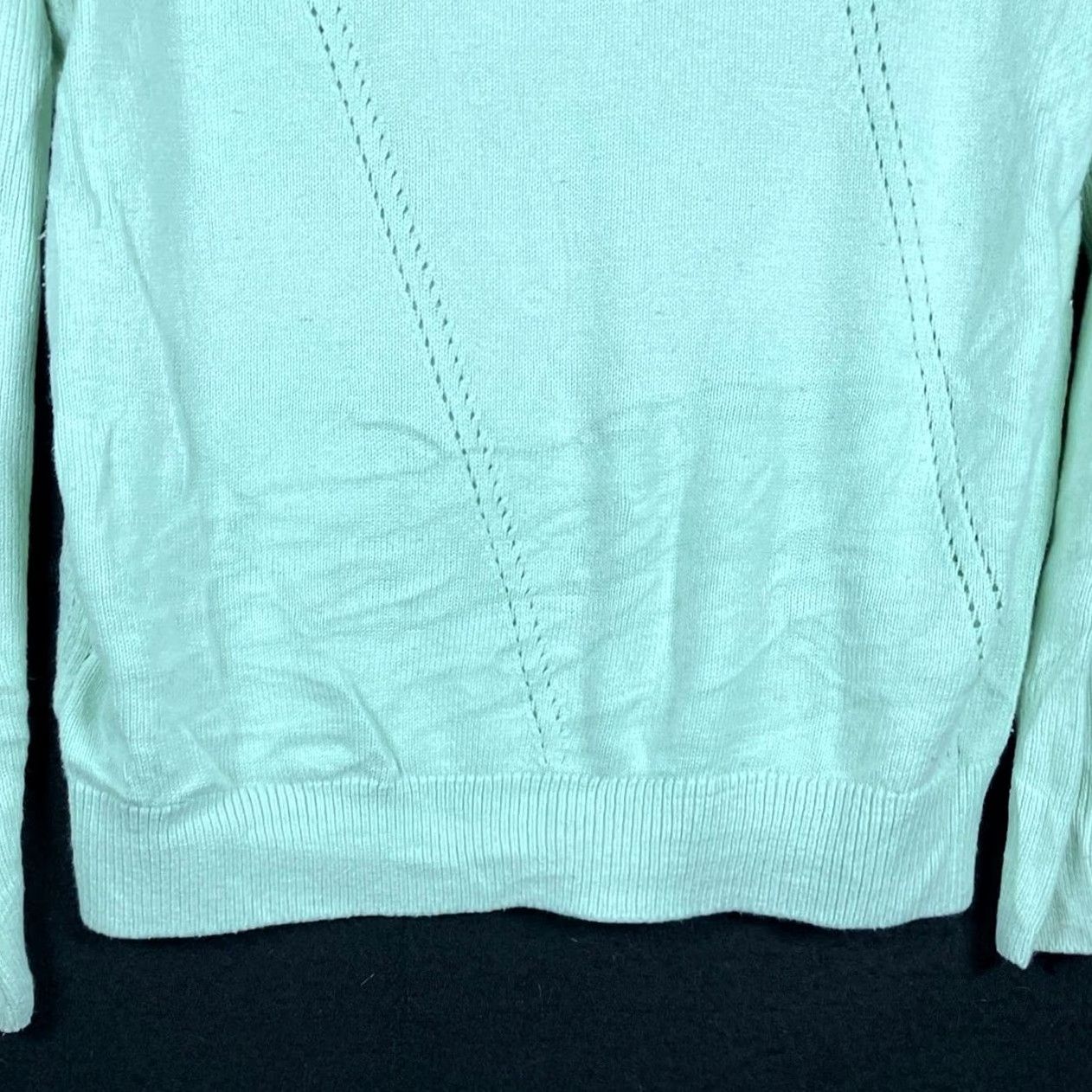 Banana Republic Banana Republic Womens Sweater Mint Green Eyelet Accent Knit Pullover Medium Size M / US 6-8 / IT 42-44 - 3 Thumbnail