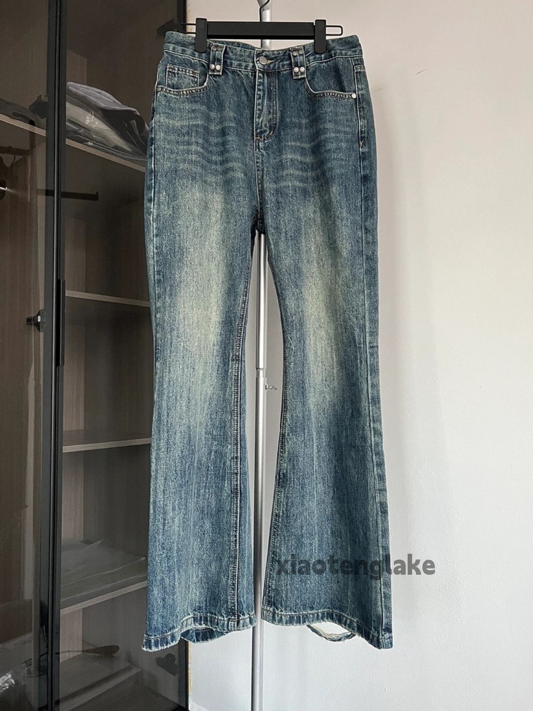 Jean × Vintage washed faded cleanfit yuppie y2k flared jeans Size US 33 - 1 Thumbnail