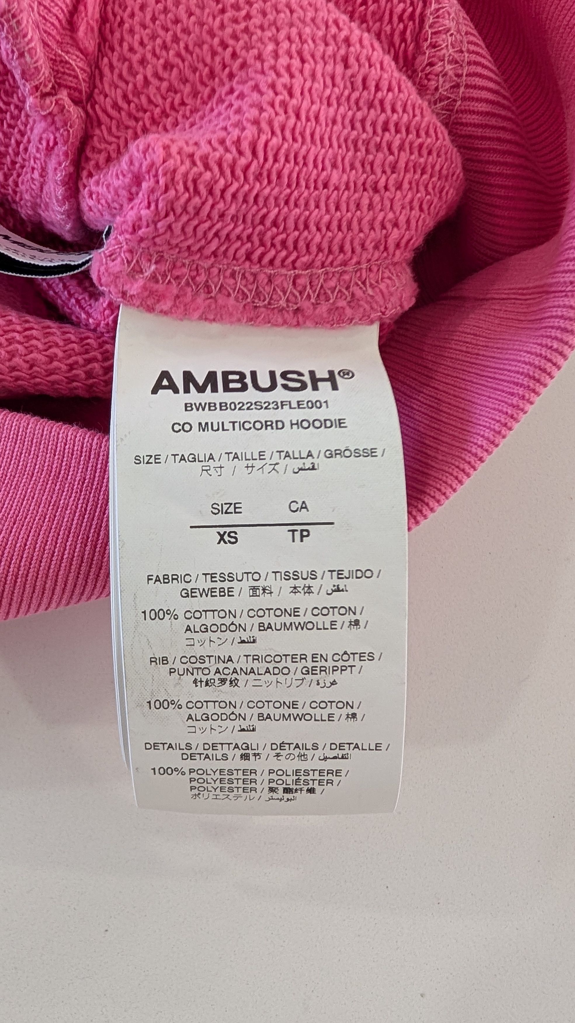 Ambush Design AMBUSH Multi-Cord Hoodie Hot Pink Size XS Size US XS / EU 42 / 0 - 10 Thumbnail