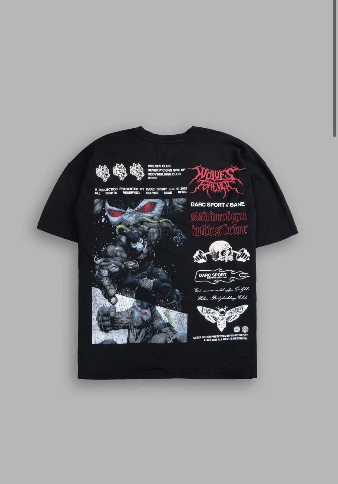 Darc Sport OHANA FOREVER OVERSIZED (DRY WOLF) RAGLAN TEE IN BLACK