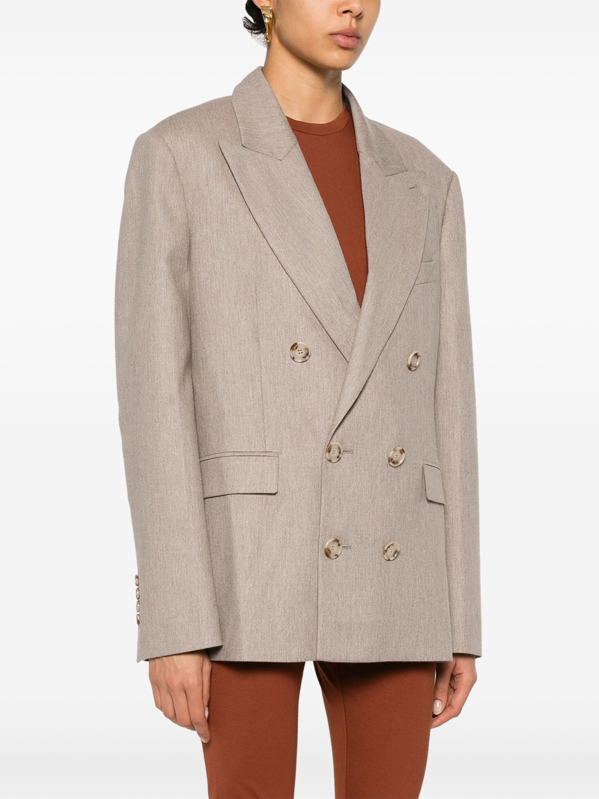 THE ANDAMANE o1s22i1n1024 Oversized Pixie Blazer in Beige Size M / US 6-8 / IT 42-44 - 3 Thumbnail