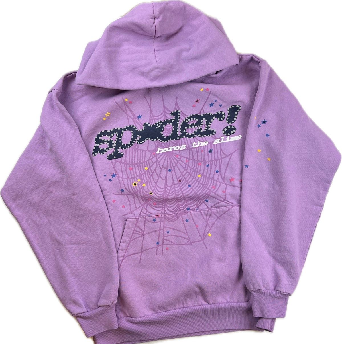 Pre-owned Spider Worldwide Sp5der Açai Hoodie In Purple