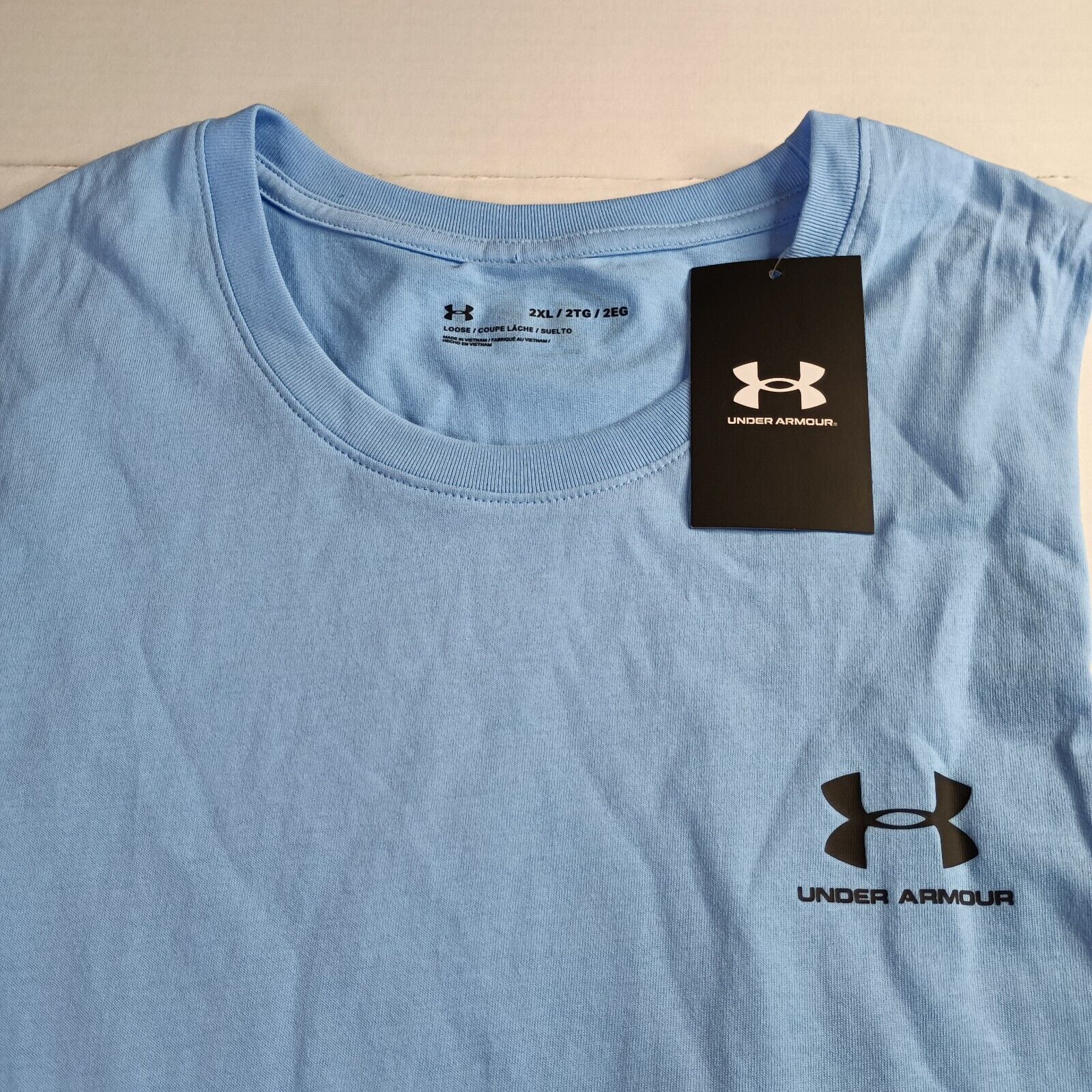Under Armour Under Armour Tank Top Men's 2XL XXL Sky Blue Cut Off Loose Size US XXL / EU 58 / 5 - 2 Thumbnail