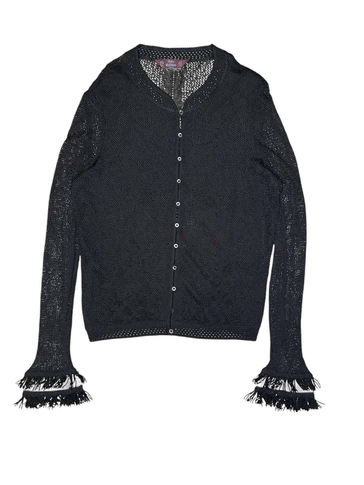 John Galliano S/S 00 Beaded Fringe Cuff Cardigan Size M / US 6-8 / IT 42-44 - 2 Thumbnail
