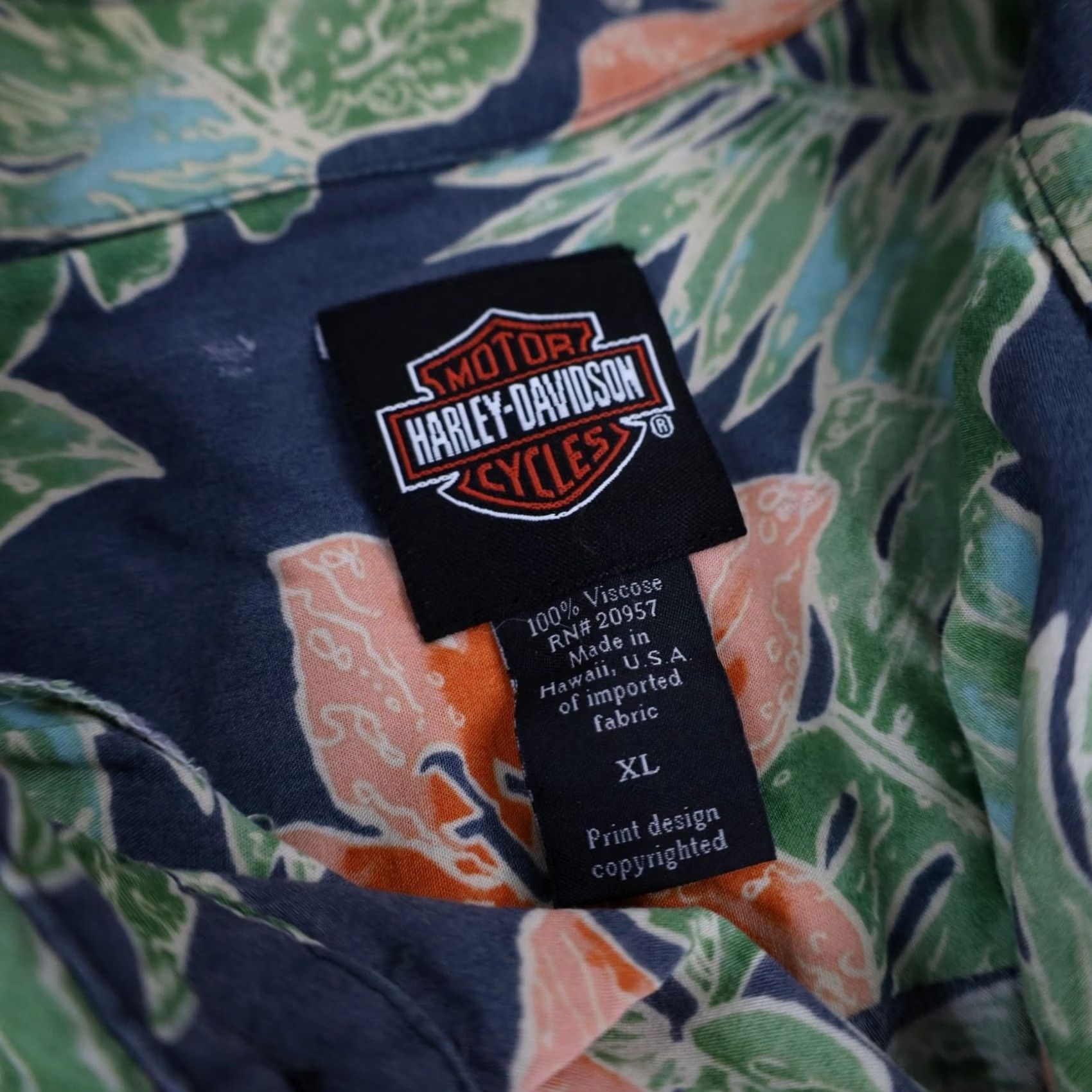Harley Davidson VINTAGE Harley Davidson Mens XL Floral Hawaiian Button Up Shirt Size US XL / EU 56 / 4 - 6 Thumbnail