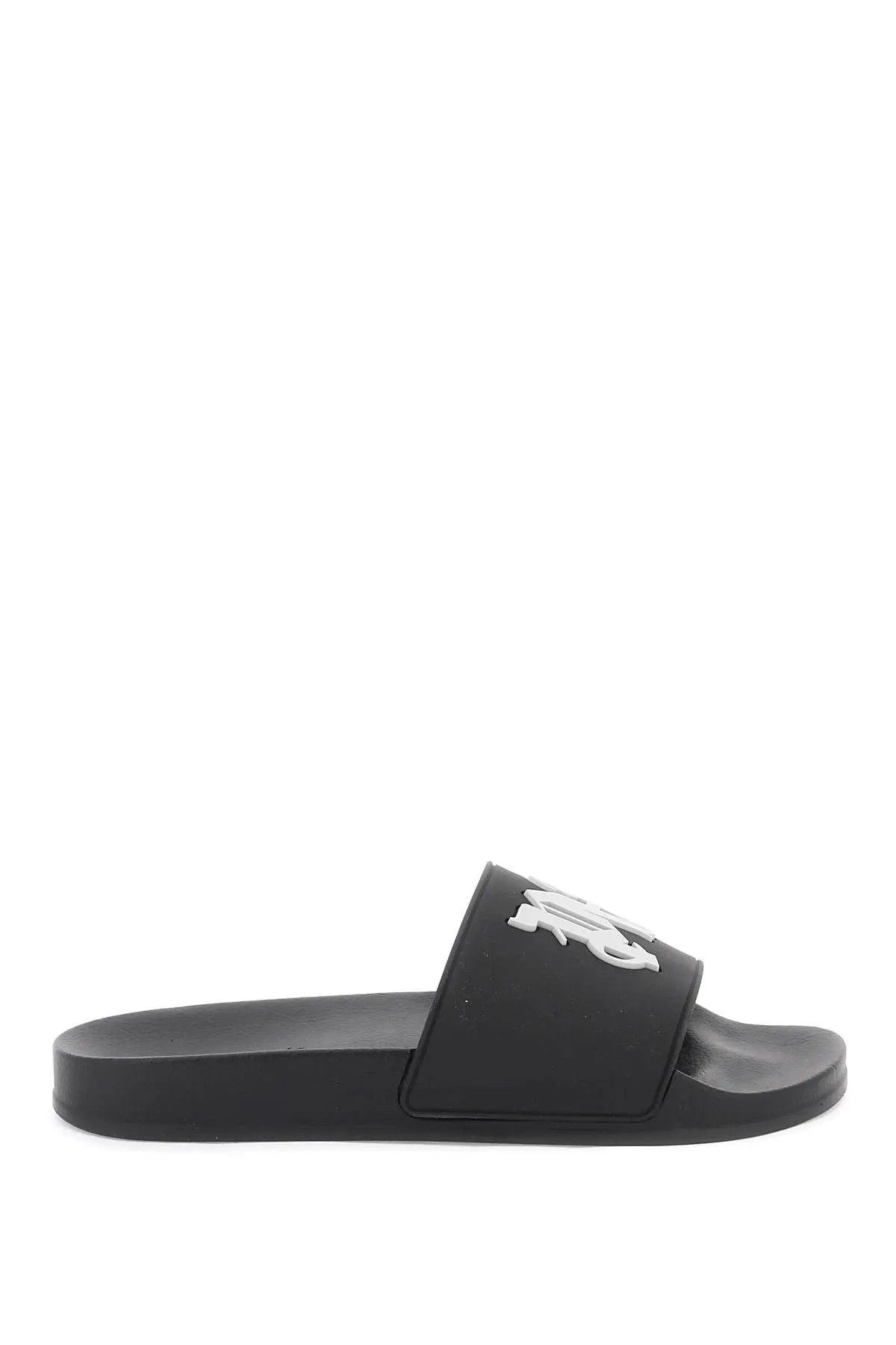 image of Palm Angels O1S22I1N0124 Monogram Slides In Black, Men's (Size 11)