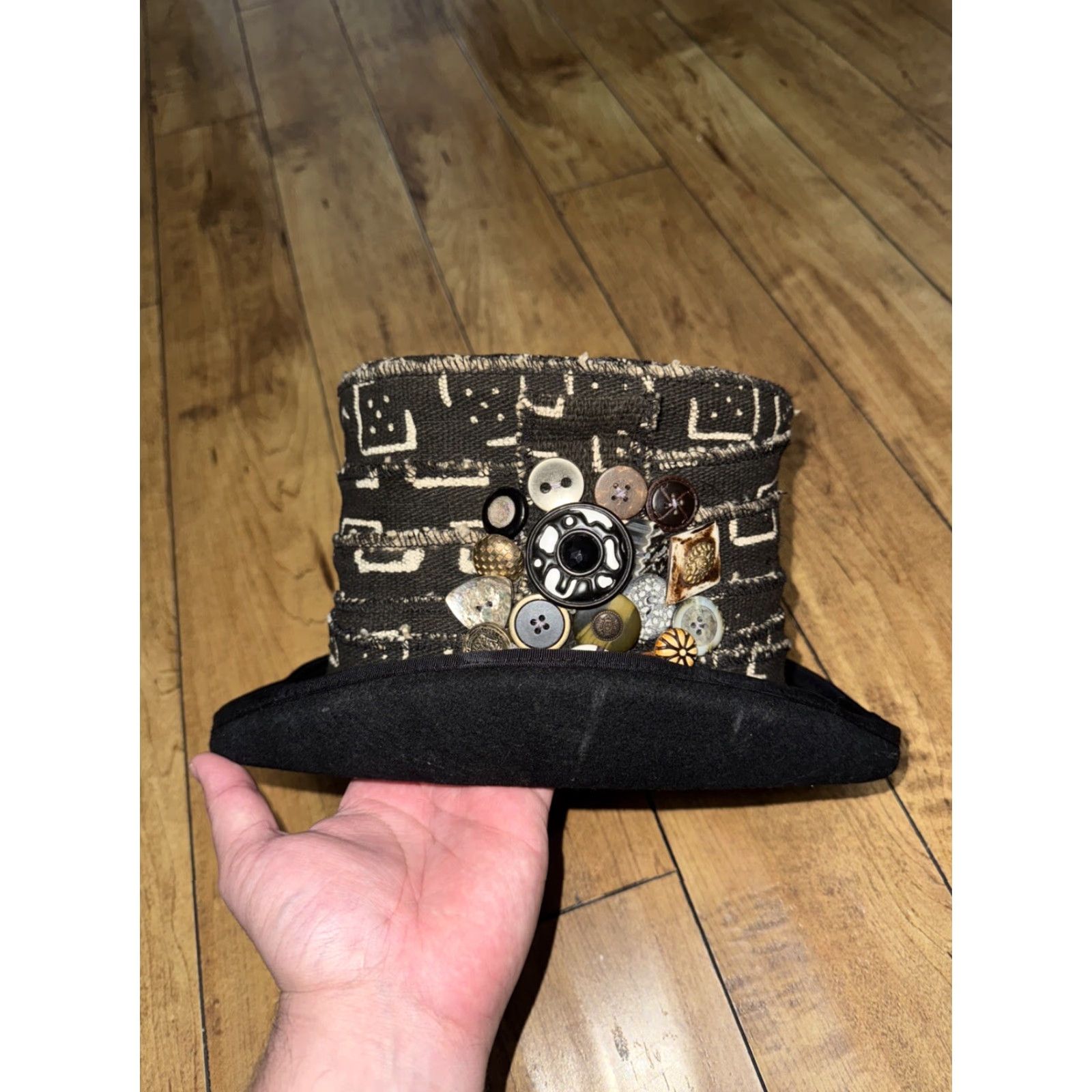 Vintage VINTAGE Foo Foo Fashion Top Hat Mens S/M Black Gothic Steampunk Western Biker 80s 90s Wool Size US M / EU 48-50 / 2 - 3 Thumbnail