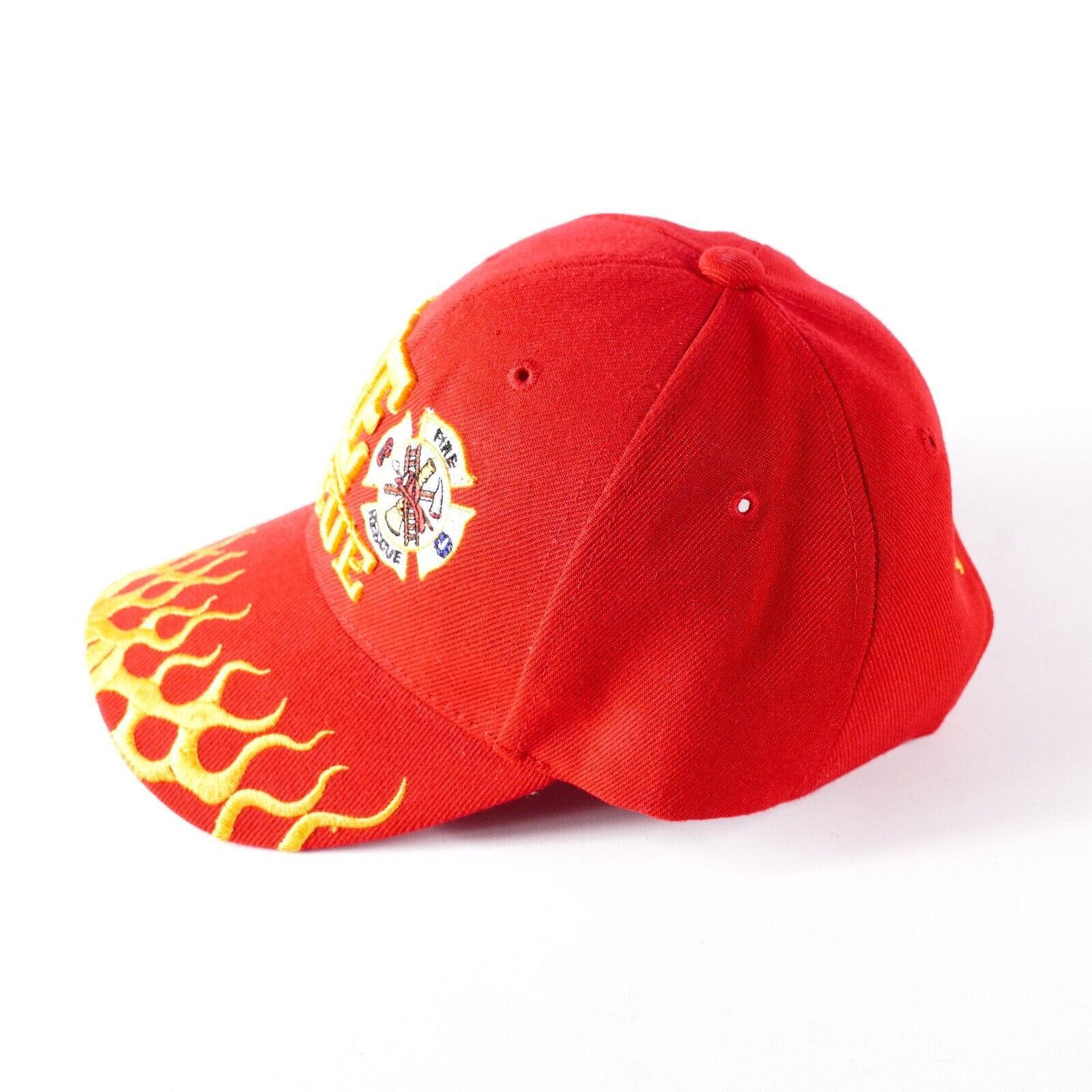 Other Fire Rescue Firefighter Flames Fiery Baseball Hat Cap Red Size ONE SIZE - 2 Thumbnail