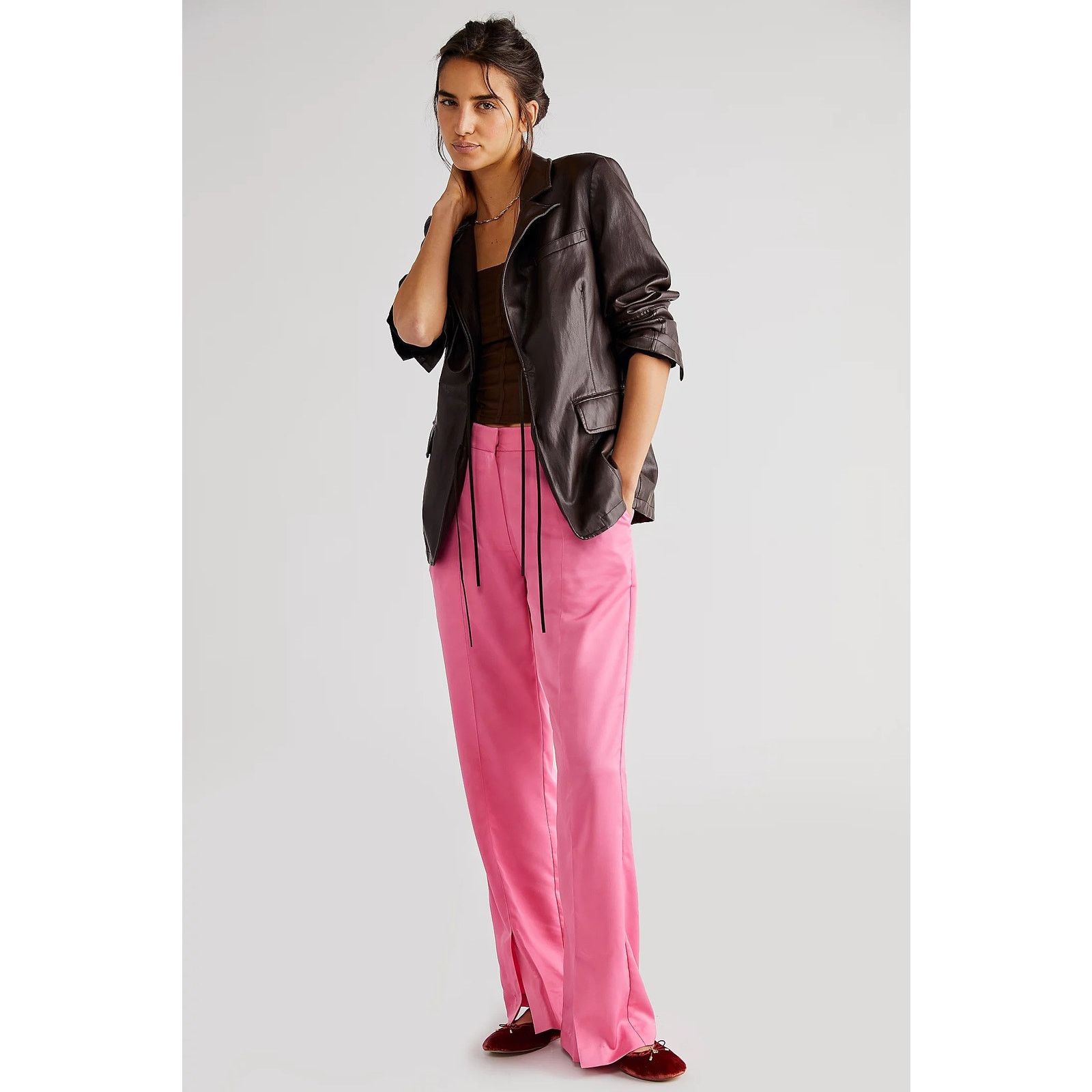 Free People New Free People Cras Samy Wide-Leg Pants $188 SMALL Trousers Size 28" / US 6 / IT 42 - 4 Thumbnail