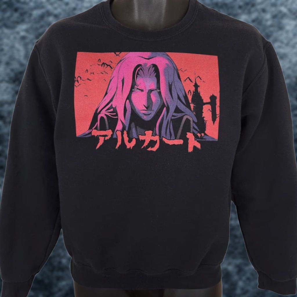 Jerzees VINTAGE: Castlevania Alucard Sweatshirt Mens Size Small Black Netflix Anime Sunset Size US S / EU 44-46 / 1 - 1 Thumbnail