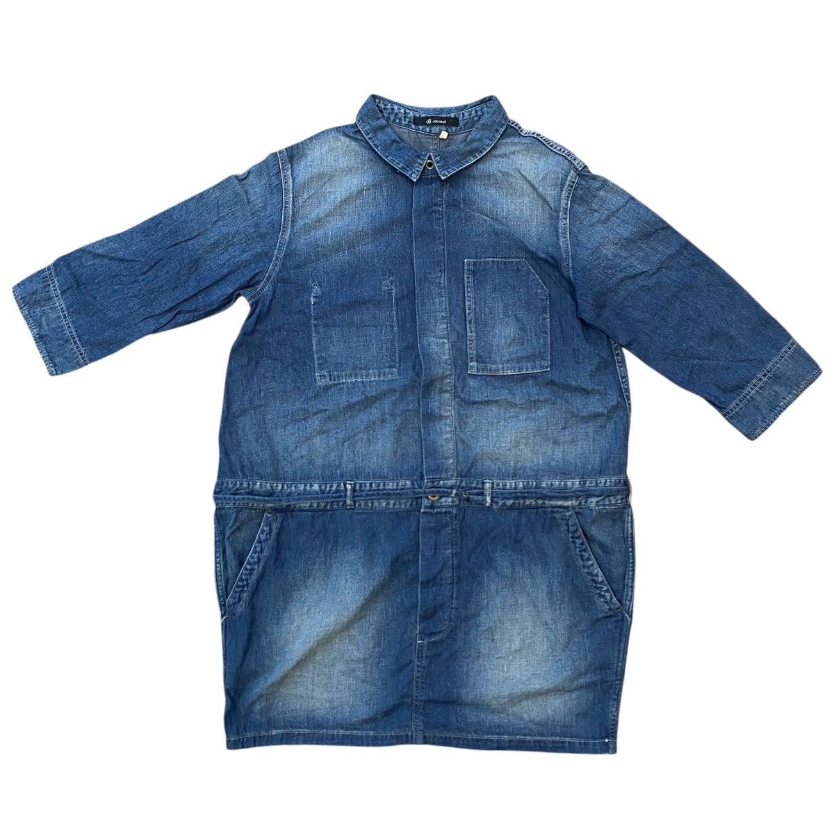 Johnbull Johnbull Japanese Denim Oversized Dress - Rare Vintage Look Size S / US 4 / IT 40 - 1 Thumbnail