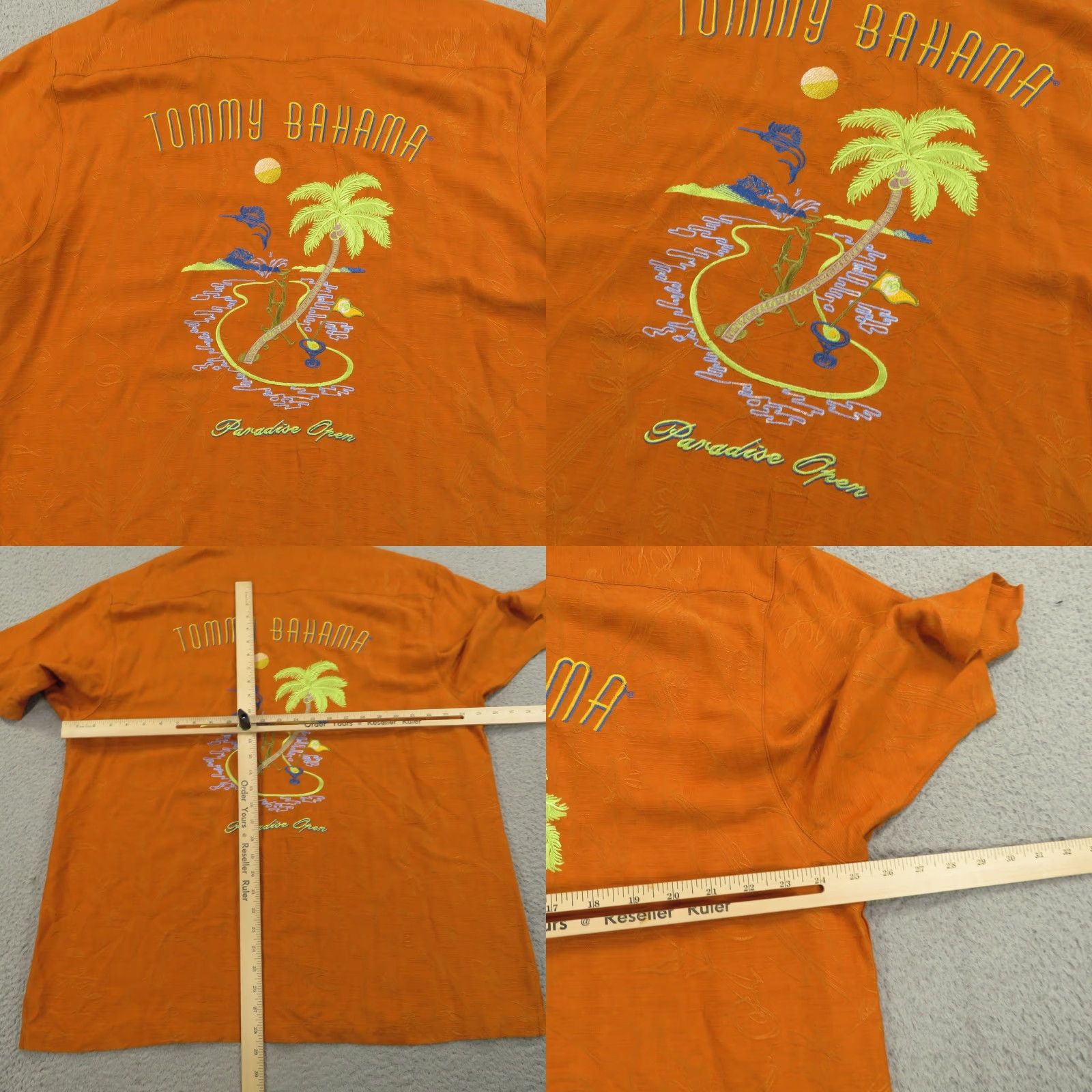 Tommy Bahama Tommy Bahama Silk Shirt XL Men Embroidered Jacquard Hawaiian Marlin Golf Button-Up Short Sleeve Size US XL / EU 56 / 4 - 8 Thumbnail
