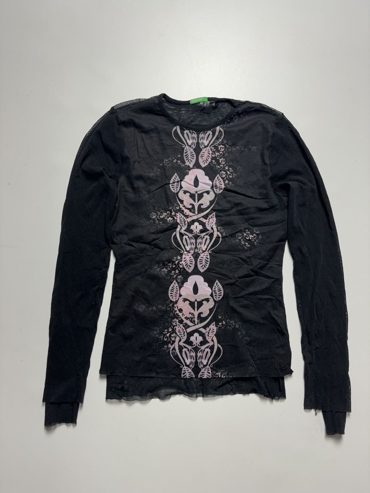 Vintage VINTAGE PRINTED MESH LONG SLEEVE TOP BLOUSE Size XS / US 0-2 / IT 36-38 - 1 Thumbnail