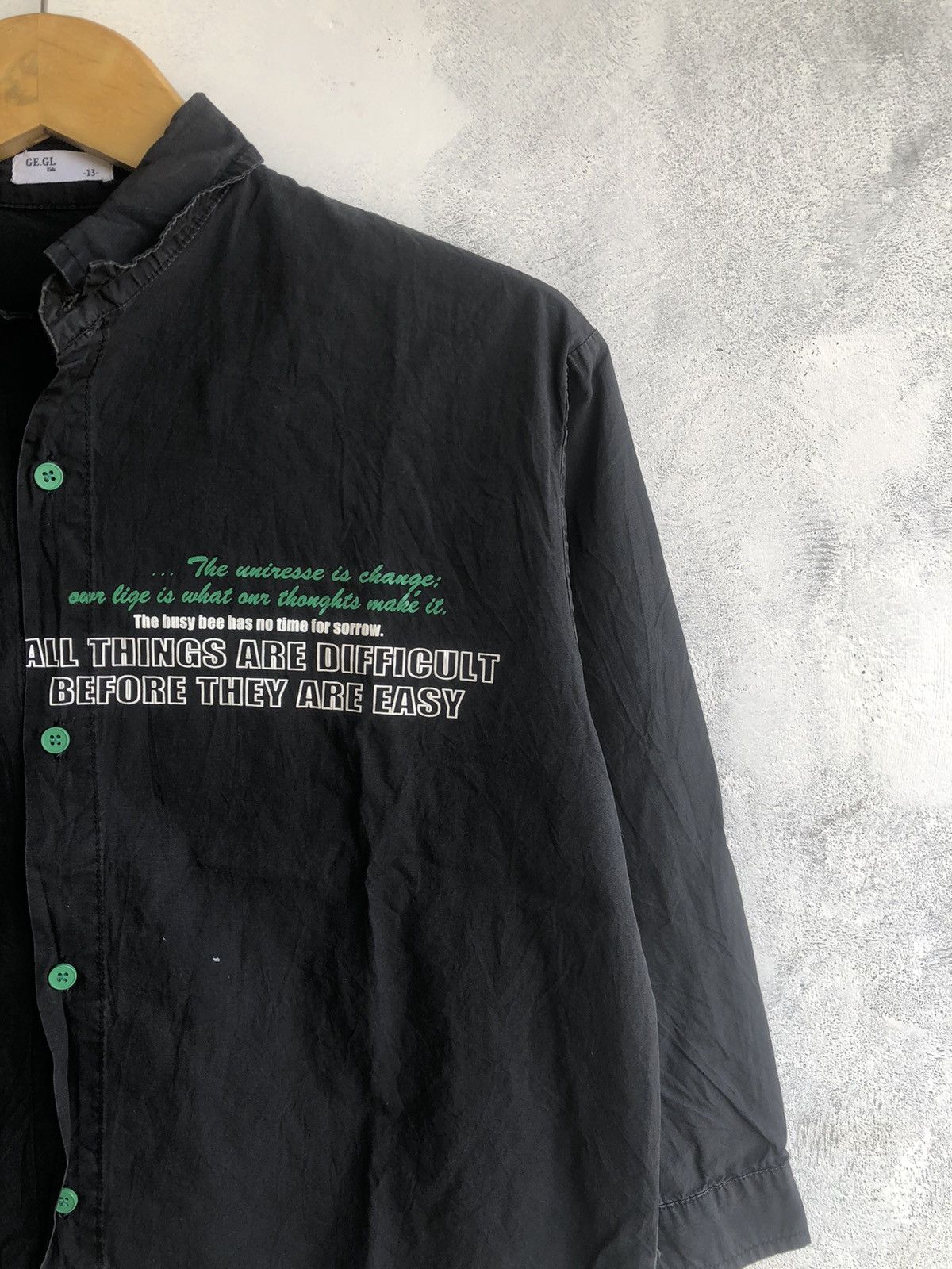 Hysteric Glamour Japanese Poem Joy or Sorrow Button Shirt Yohji Style Size US M / EU 48-50 / 2 - 3 Thumbnail